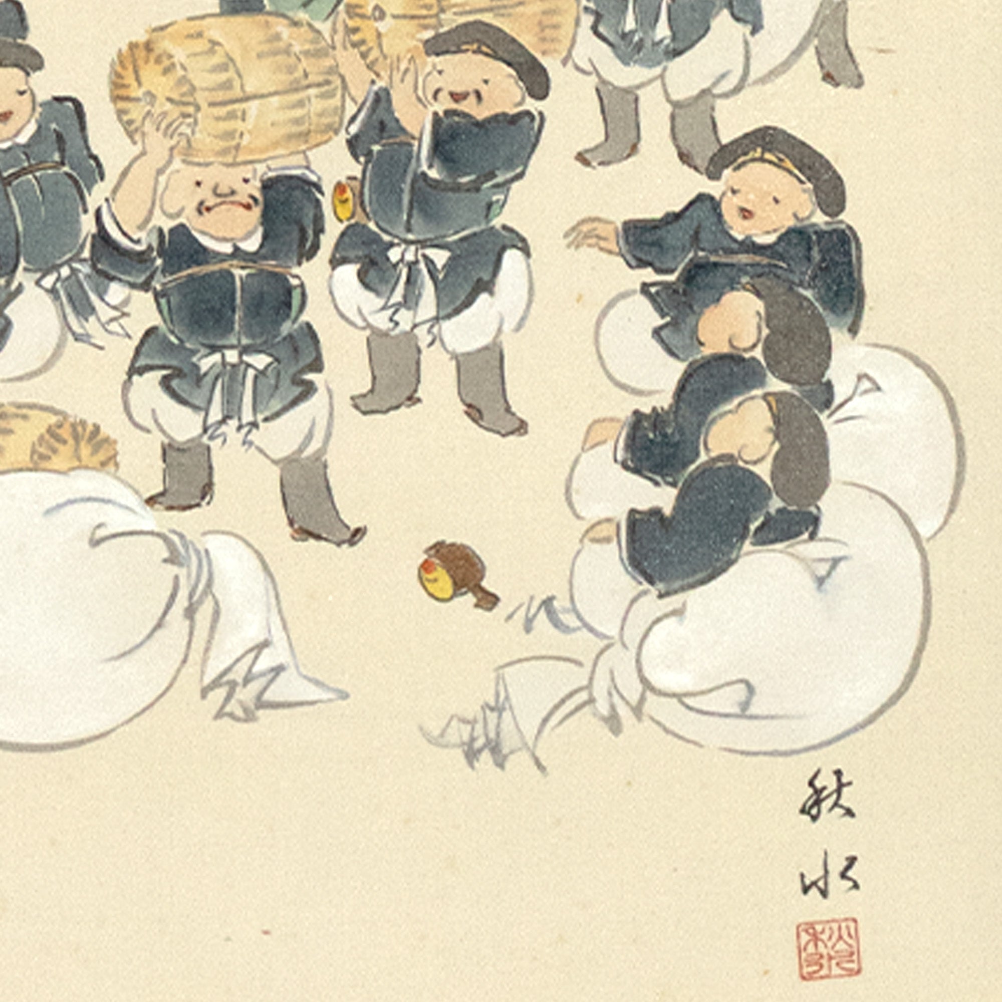 Pair of Scrolls Depicting Daikoku and Ebisu