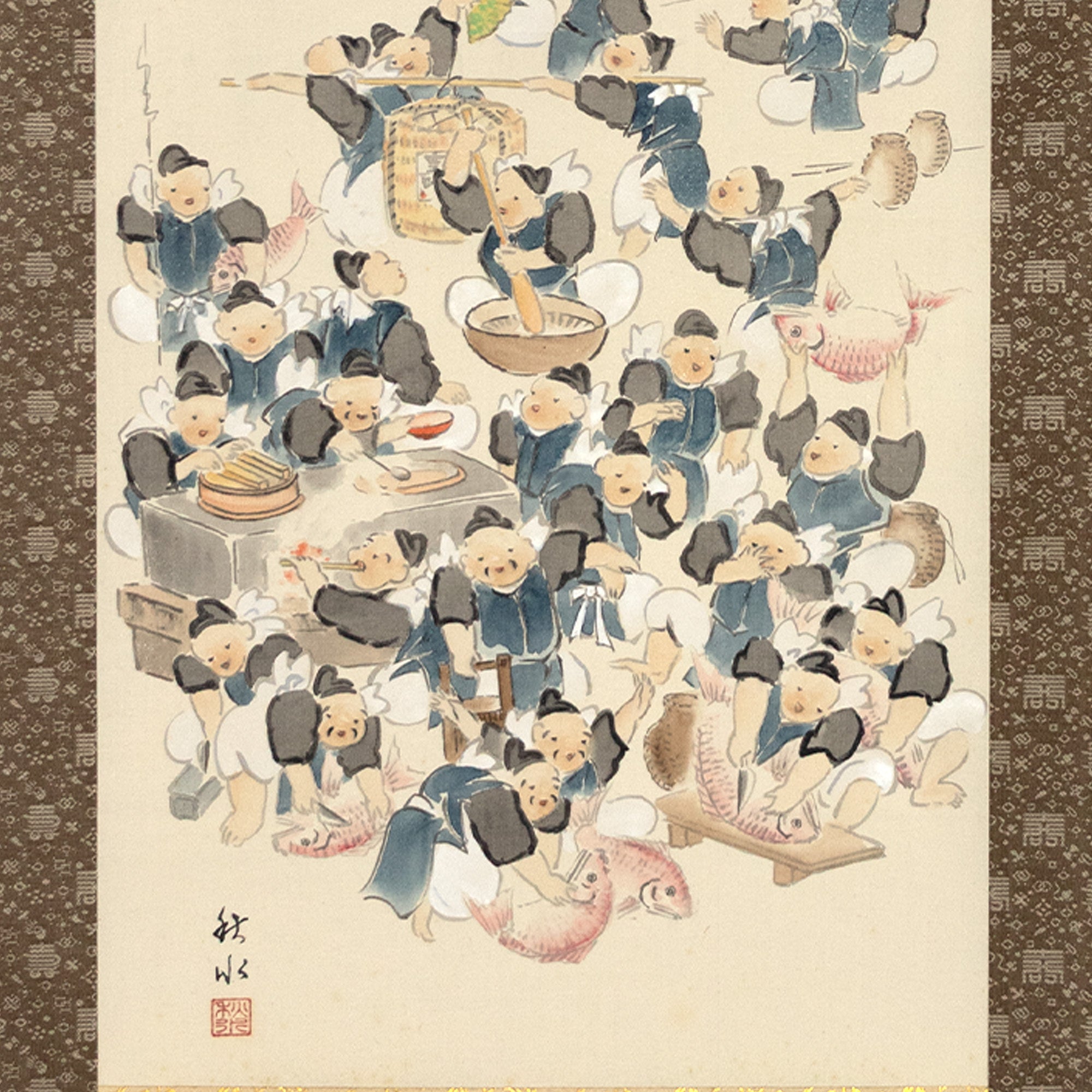 Pair of Scrolls Depicting Daikoku and Ebisu