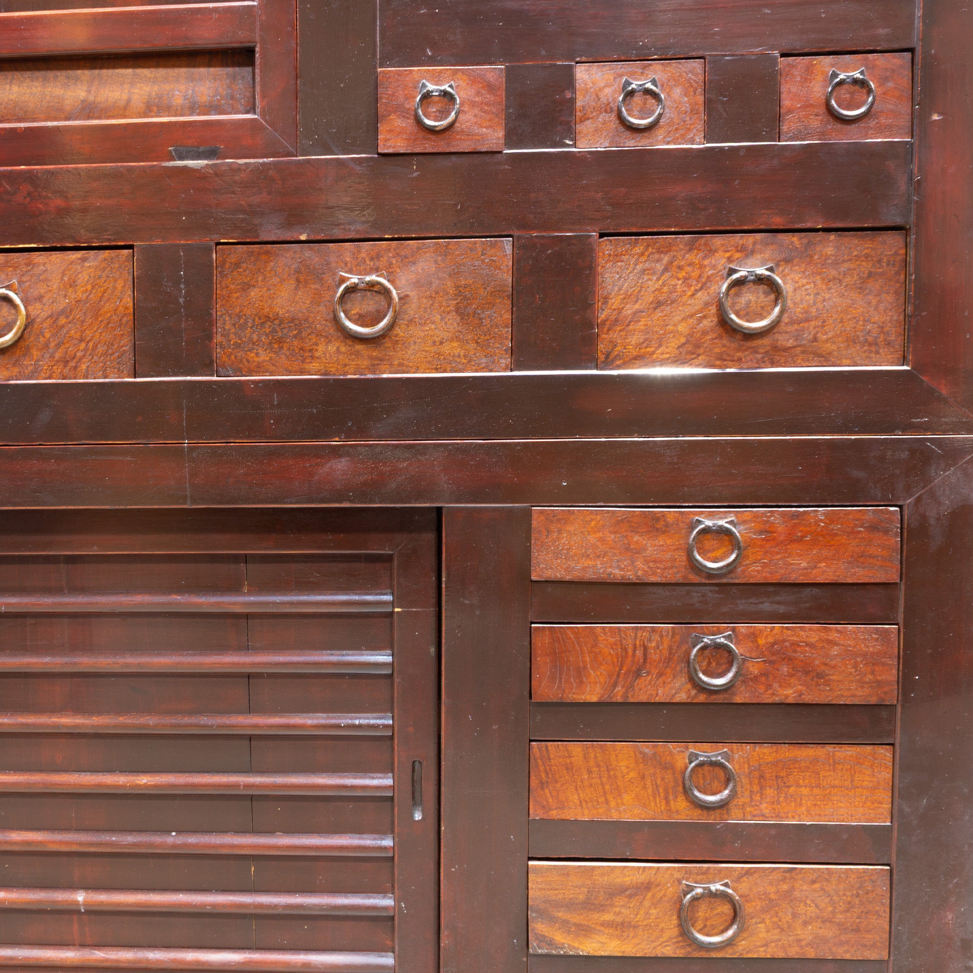 Meiji Era Mizuya Tansu from Kyoto | Japanese Antique Cabinet | 6' Width, 2 Section