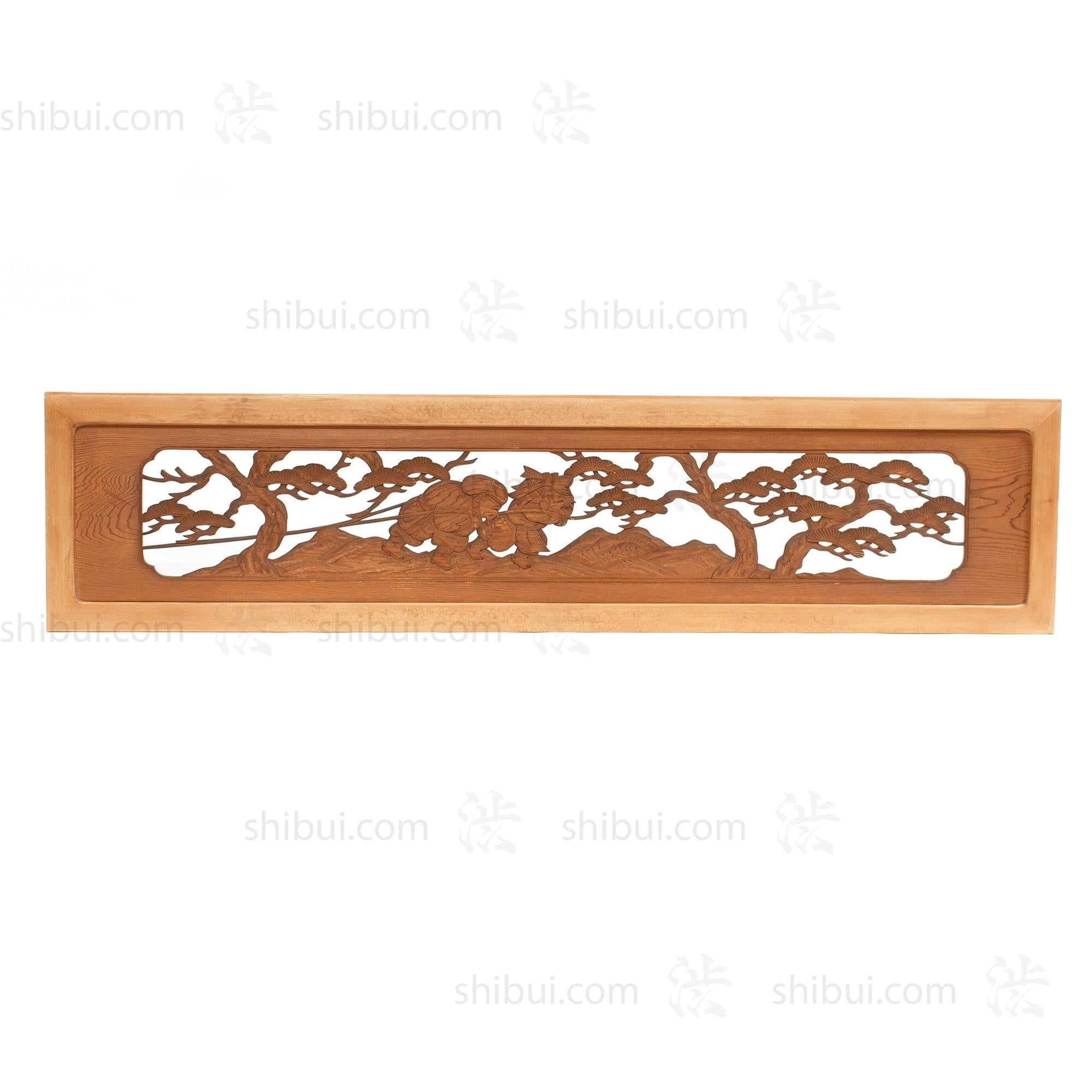 Daikoku and Ebisu with Ship of Treasures Ranma | Japanese Transom | Japanese Decor