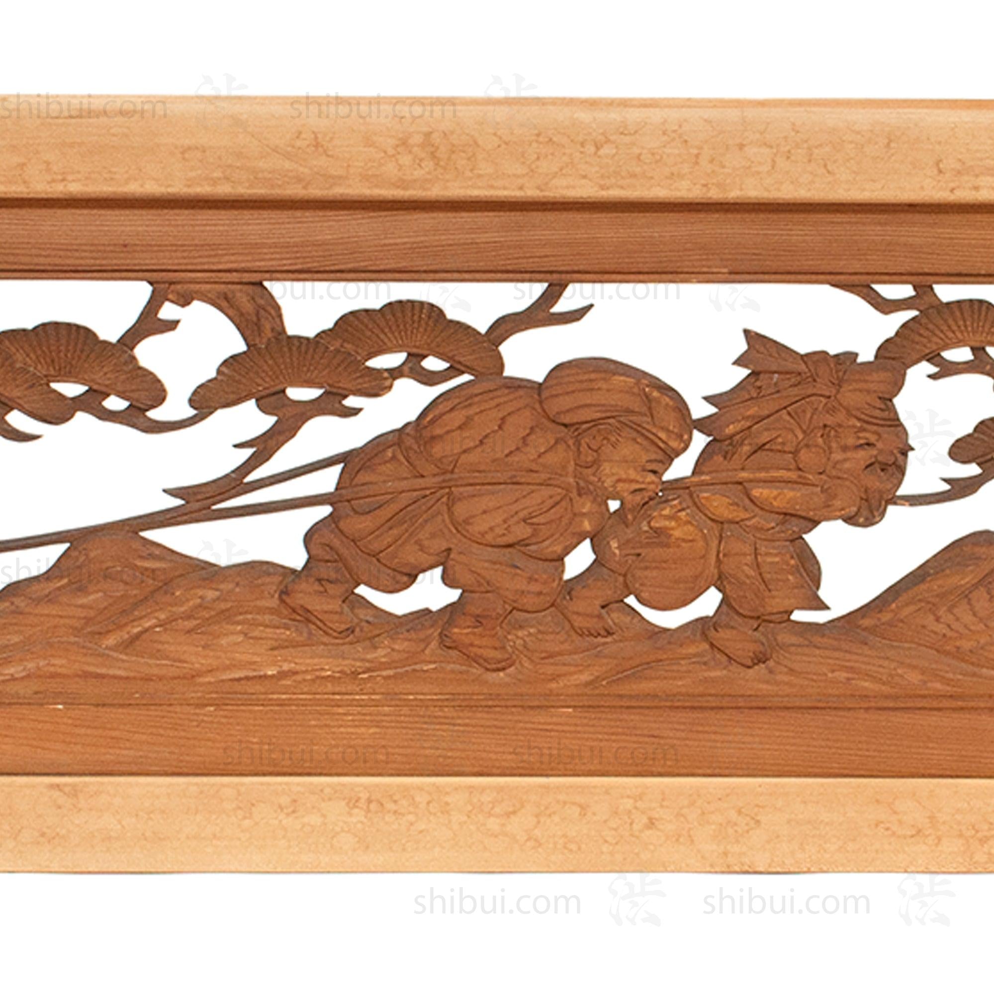 Daikoku and Ebisu with Ship of Treasures Ranma | Japanese Transom | Japanese Decor