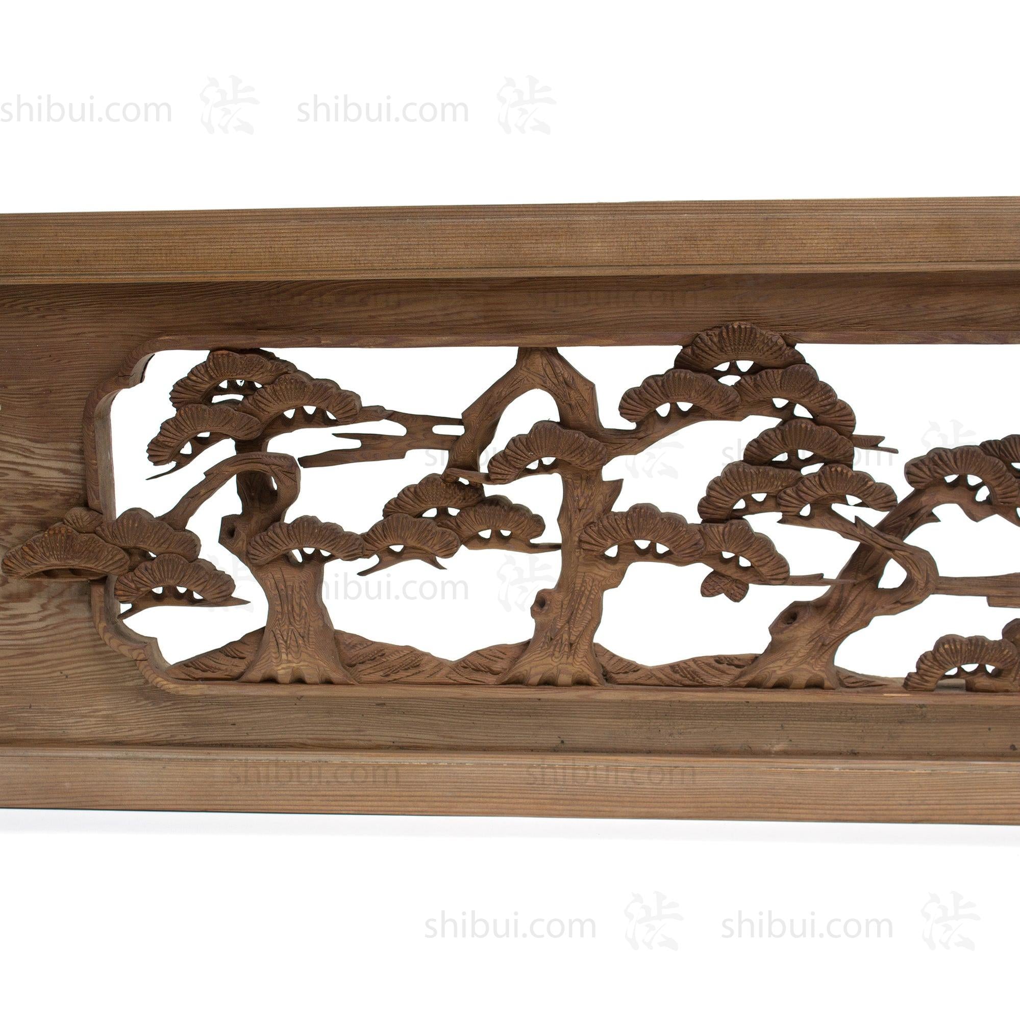 Deeply Caved Hawk Ranma | Transom Carving | Japanese Architectural Decor