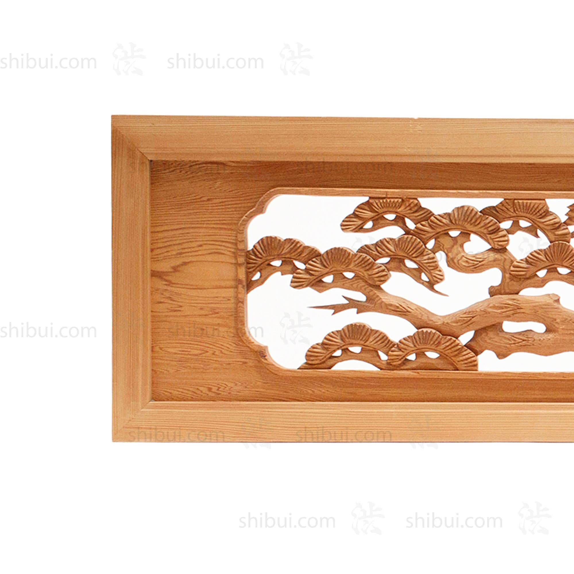 Carved Hawk and Pine Ranma | Japanese Transom Screen