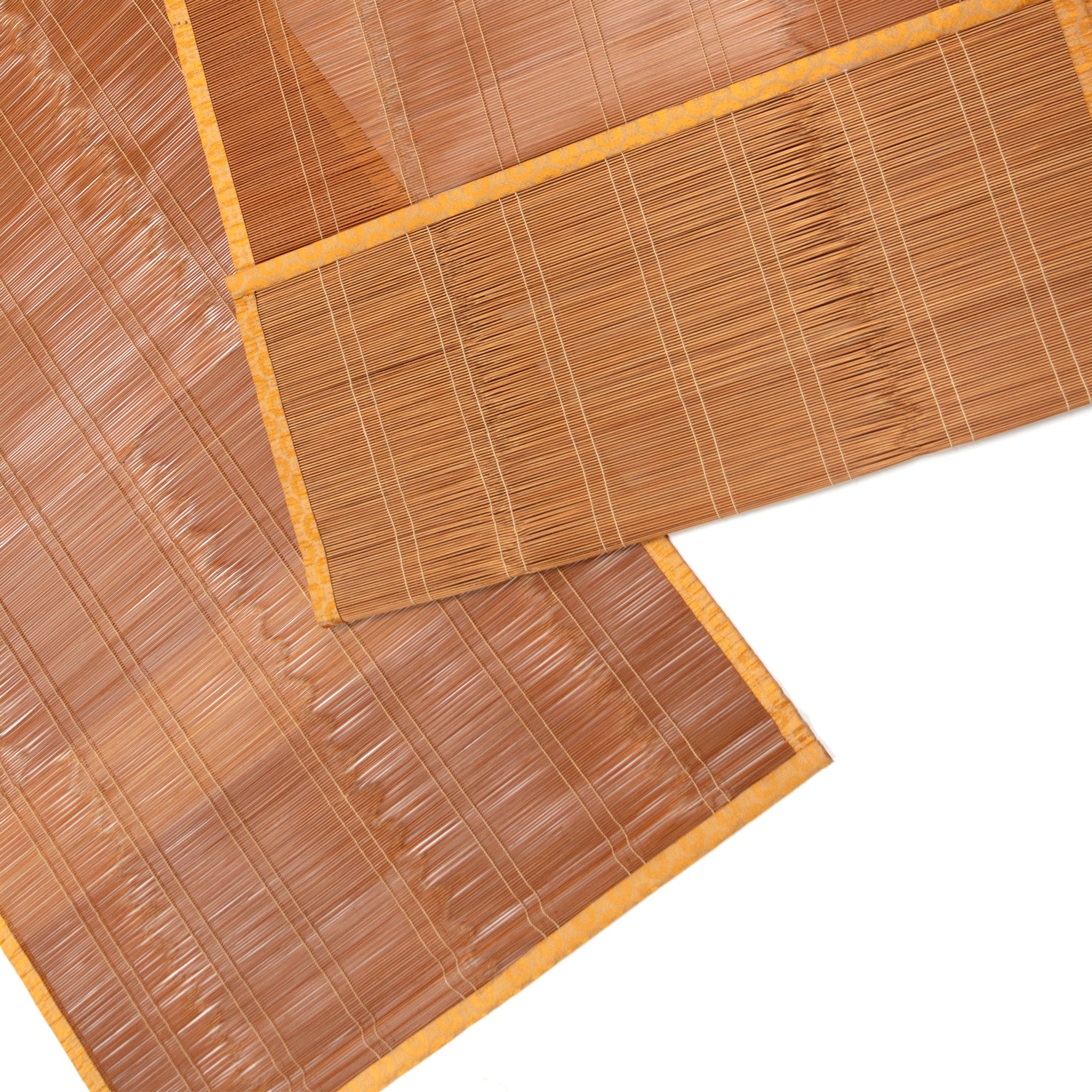 Sudare with Brocade Border| Split Bamboo Blind | Set of 2