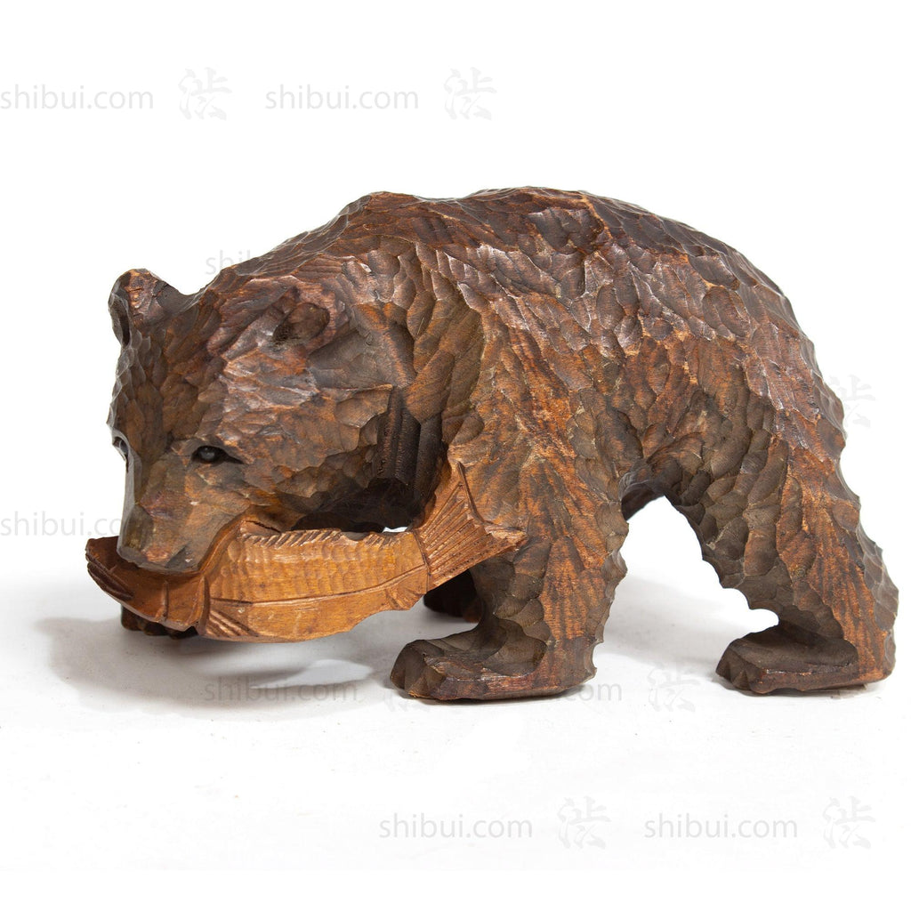 Kibori Kuma | Hand Carved Wood Bear | Japanese Hand Carved