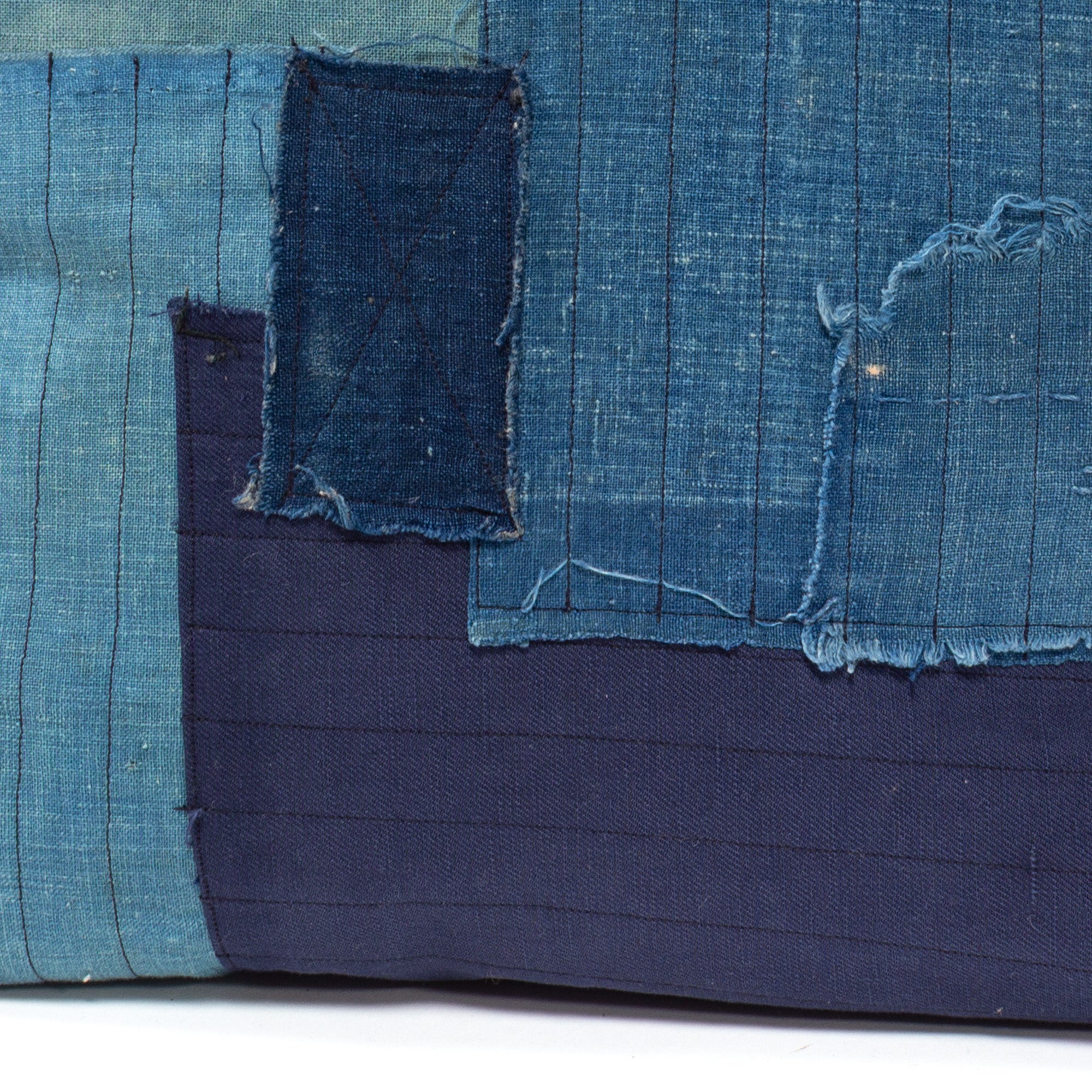Vintage Japanese Indigo Cotton Patchwork Pillow
