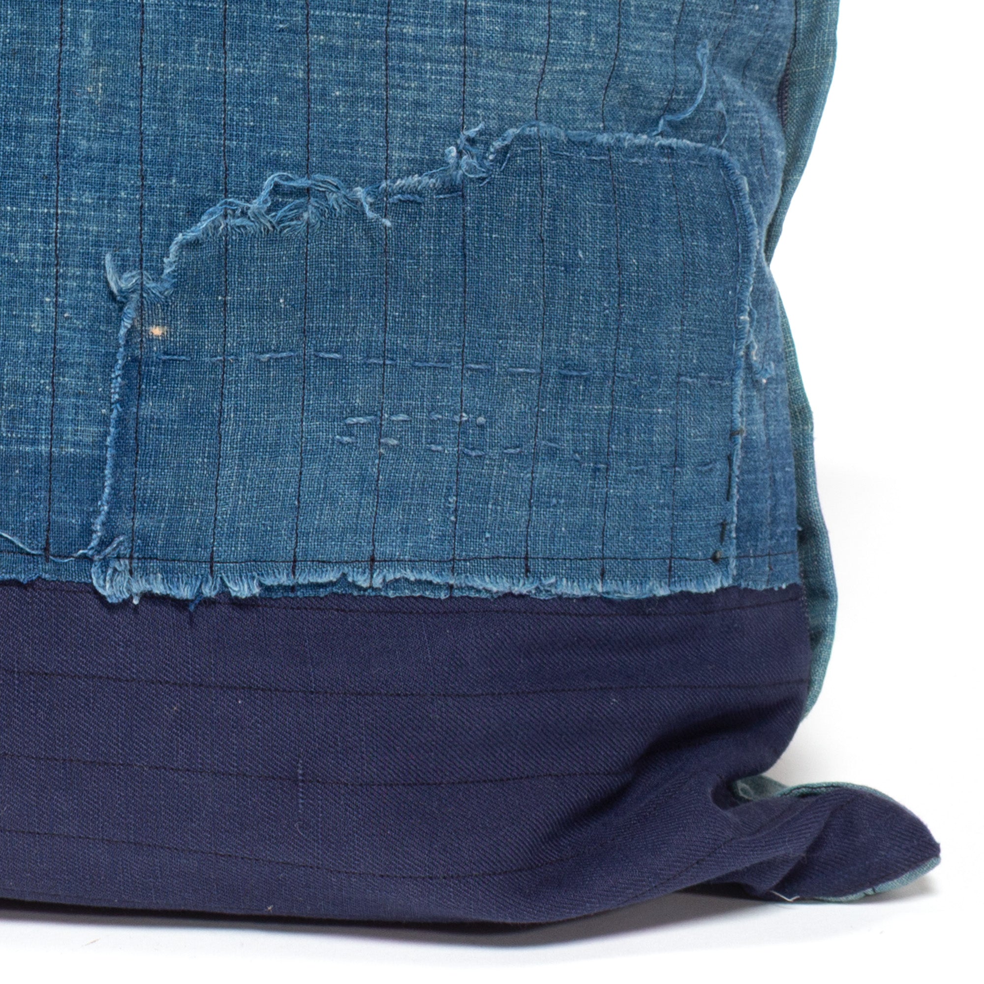 Vintage Japanese Indigo Cotton Patchwork Pillow