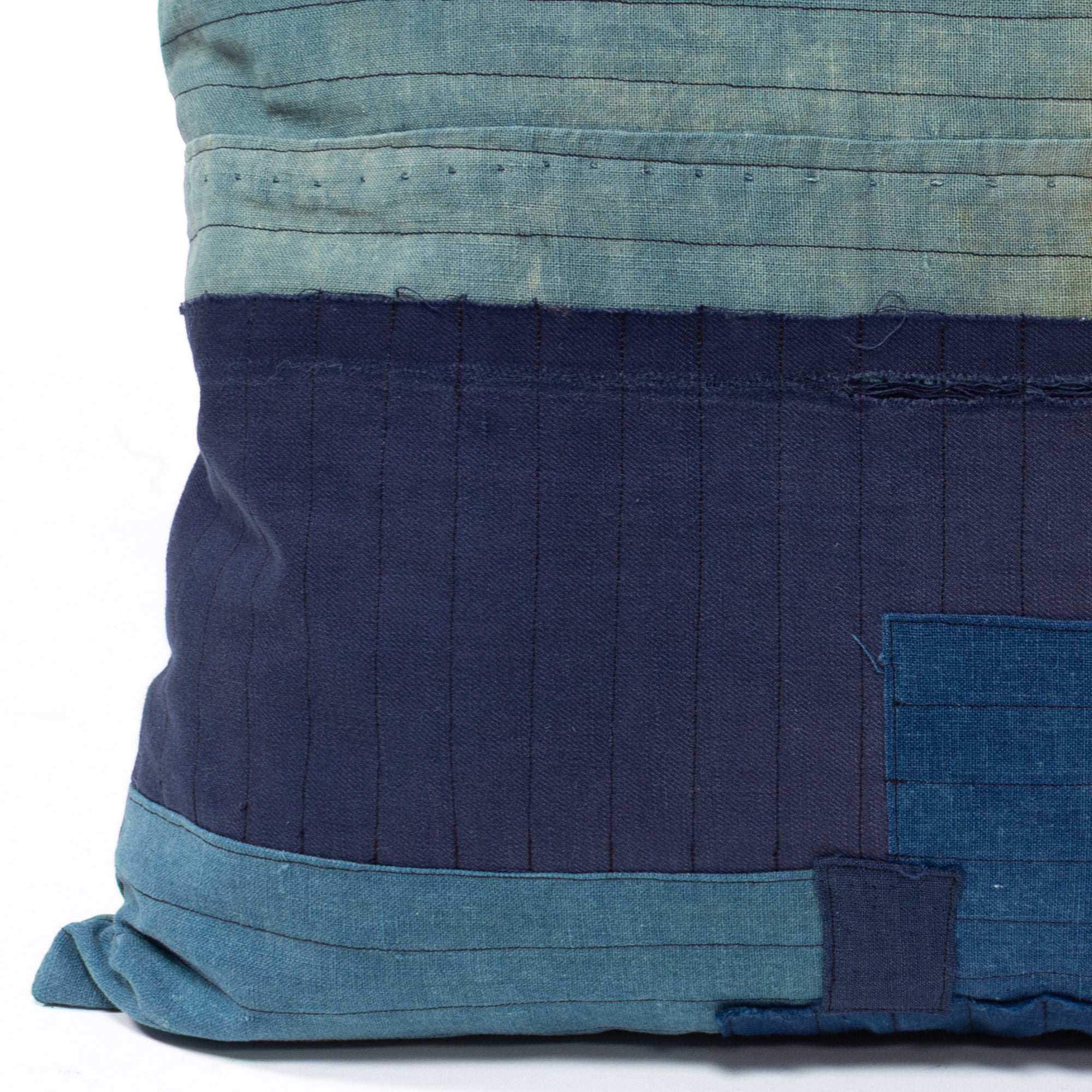 Vintage Japanese Indigo Cotton Patchwork Pillow