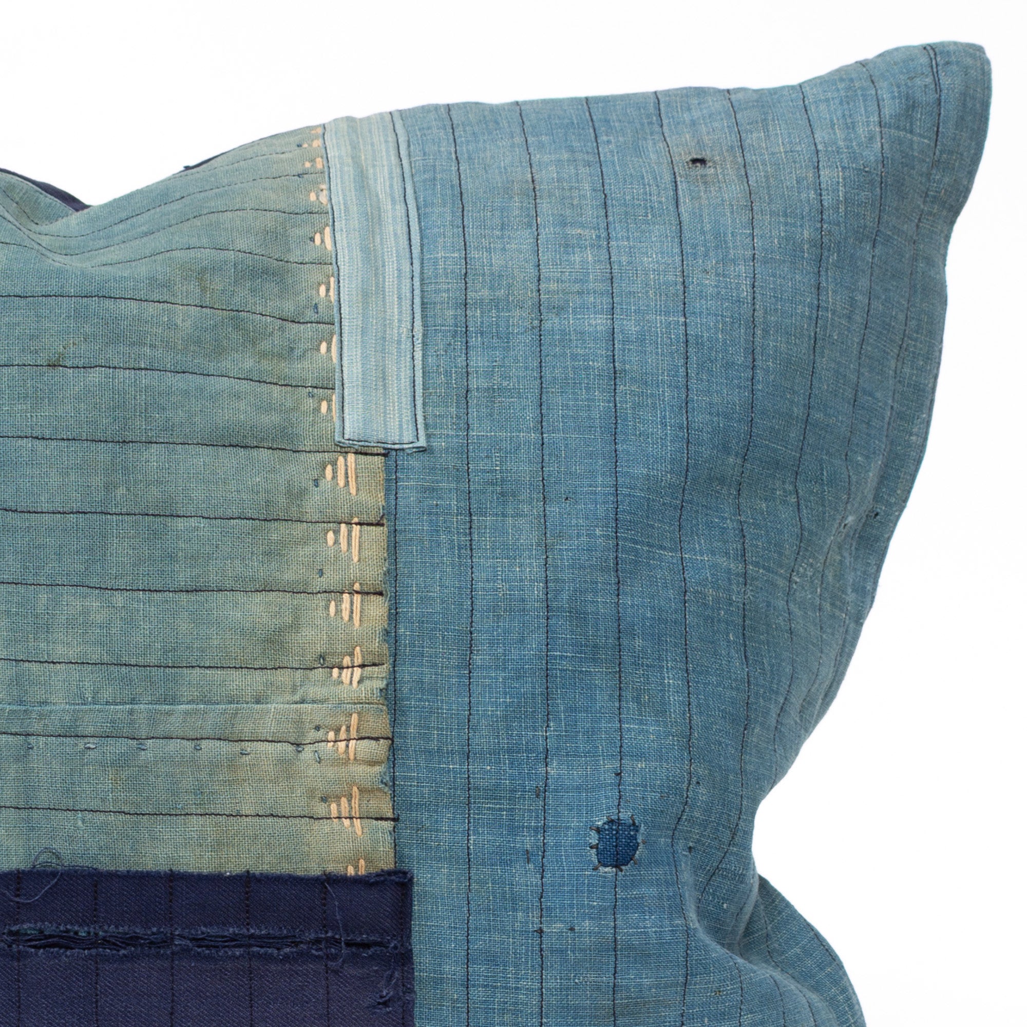 Vintage Japanese Indigo Cotton Patchwork Pillow