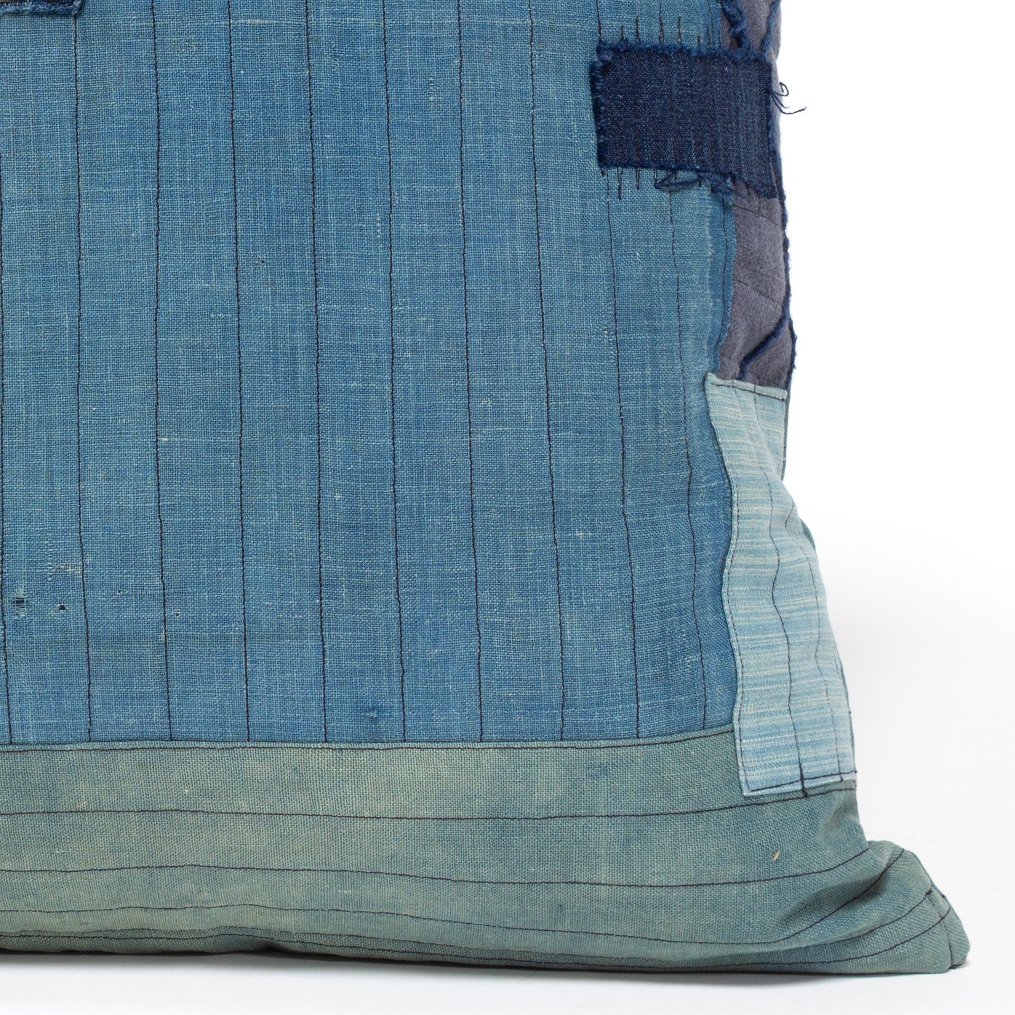 Vintage Japanese Indigo Cotton Patchwork Pillow