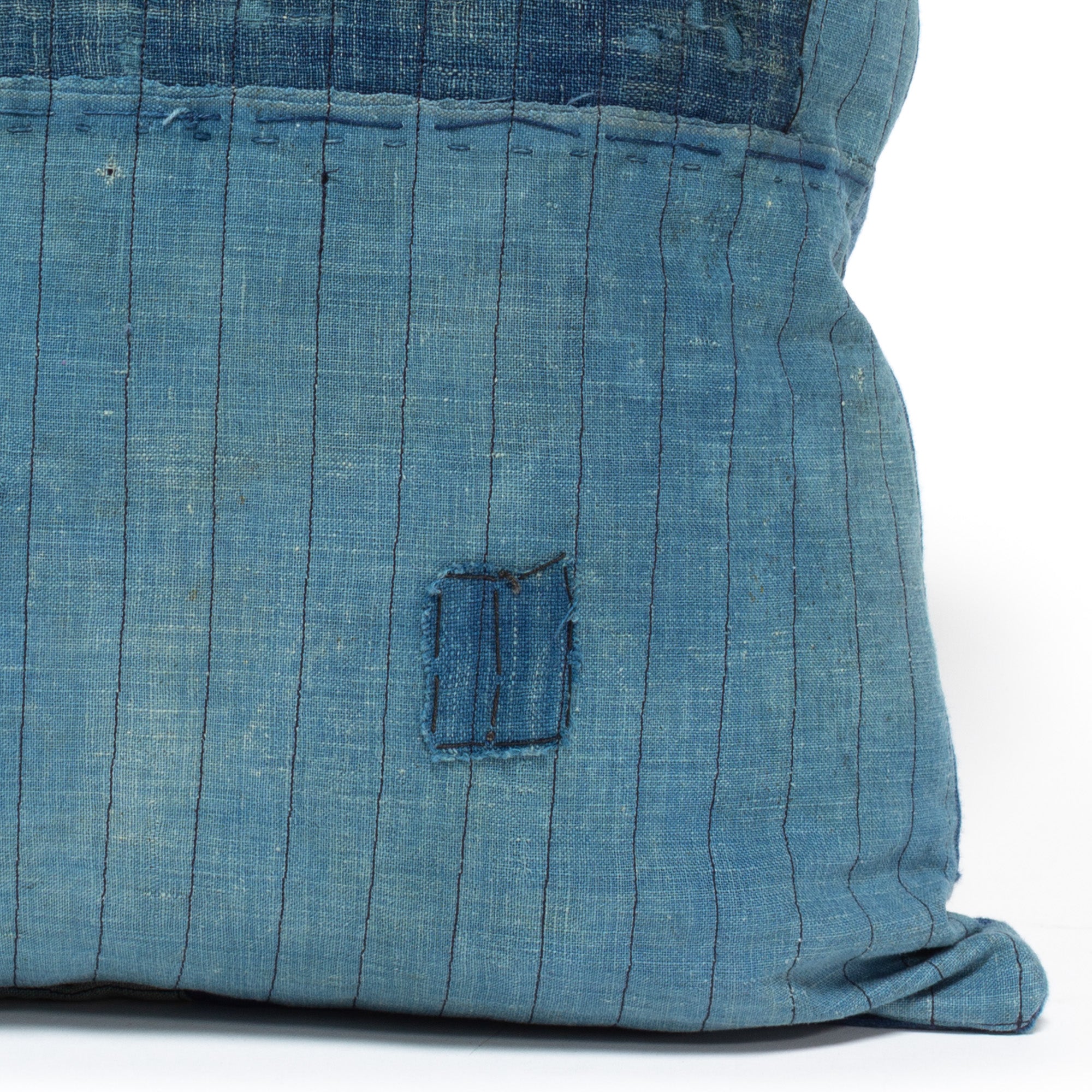 Vintage Japanese Indigo Cotton Patchwork Pillow