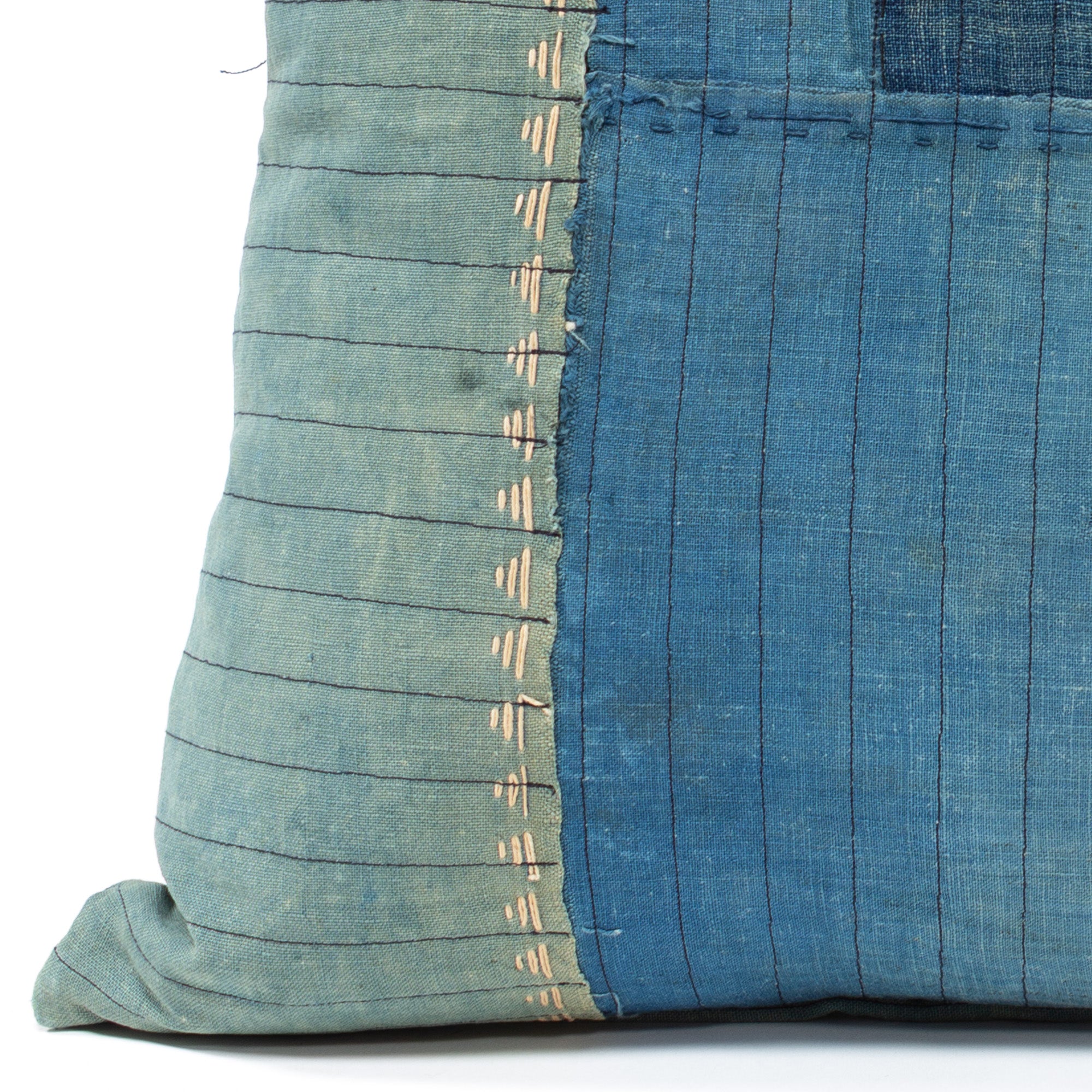 Vintage Japanese Indigo Cotton Patchwork Pillow