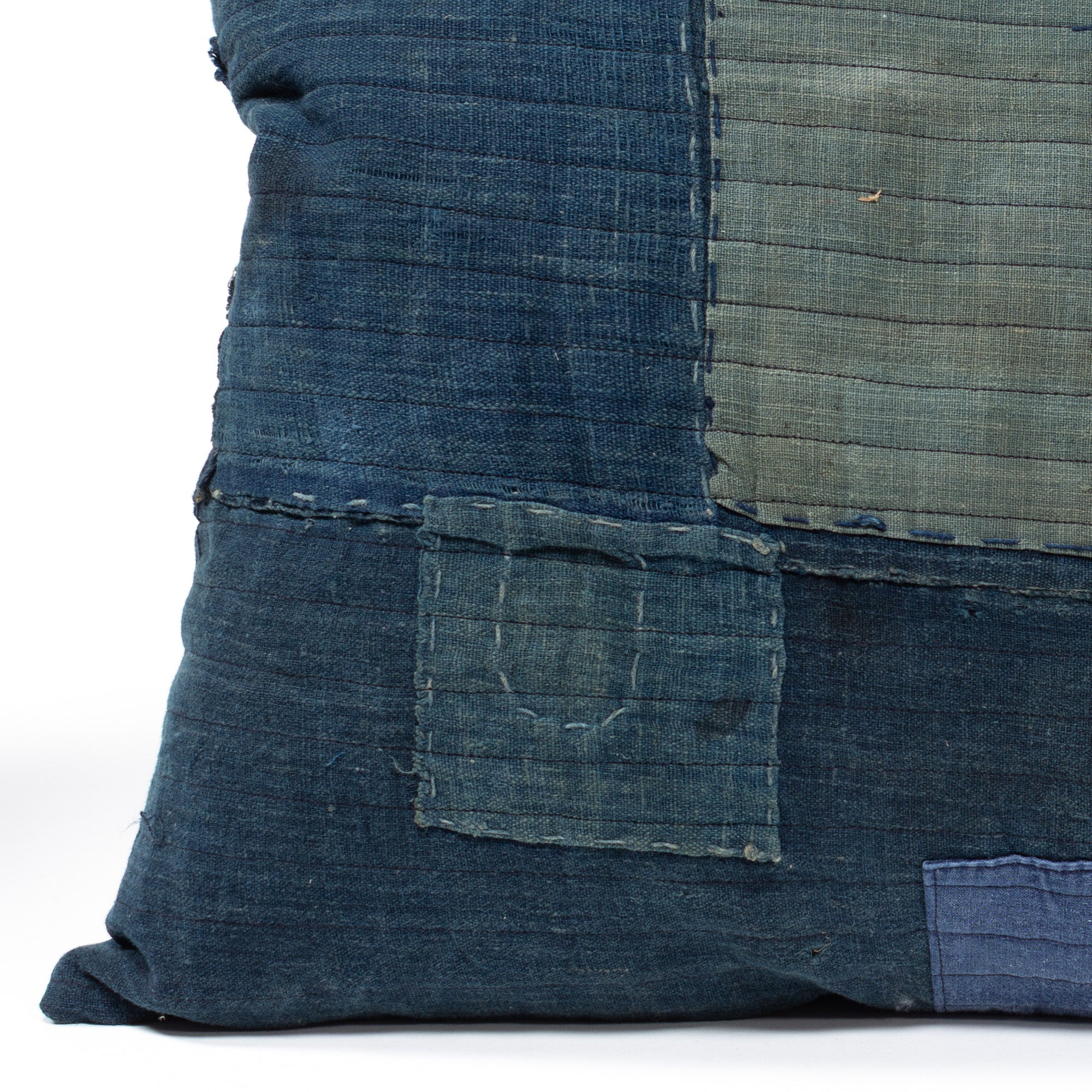 Vintage Japanese Indigo Cotton Patchwork Pillow