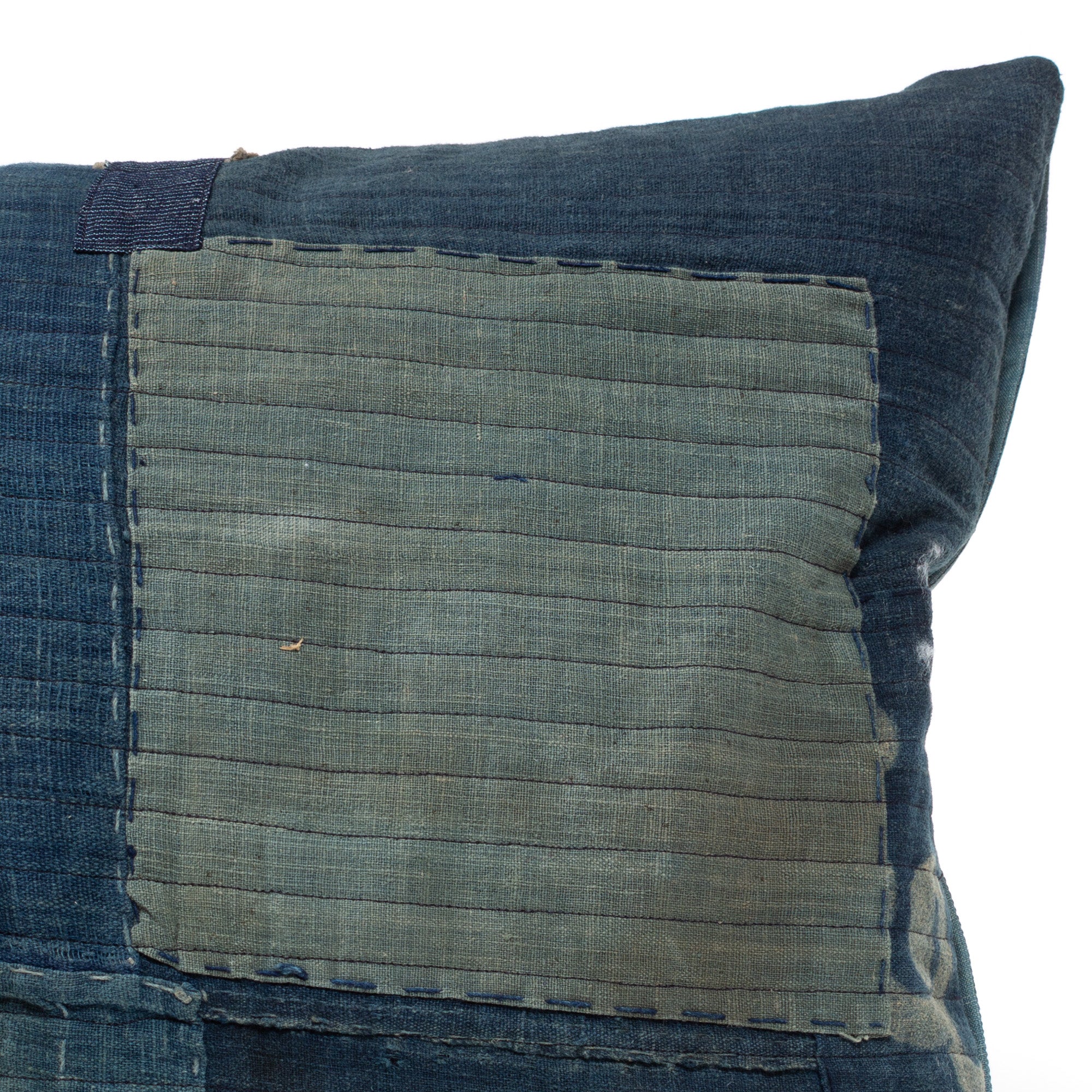 Vintage Japanese Indigo Cotton Patchwork Pillow