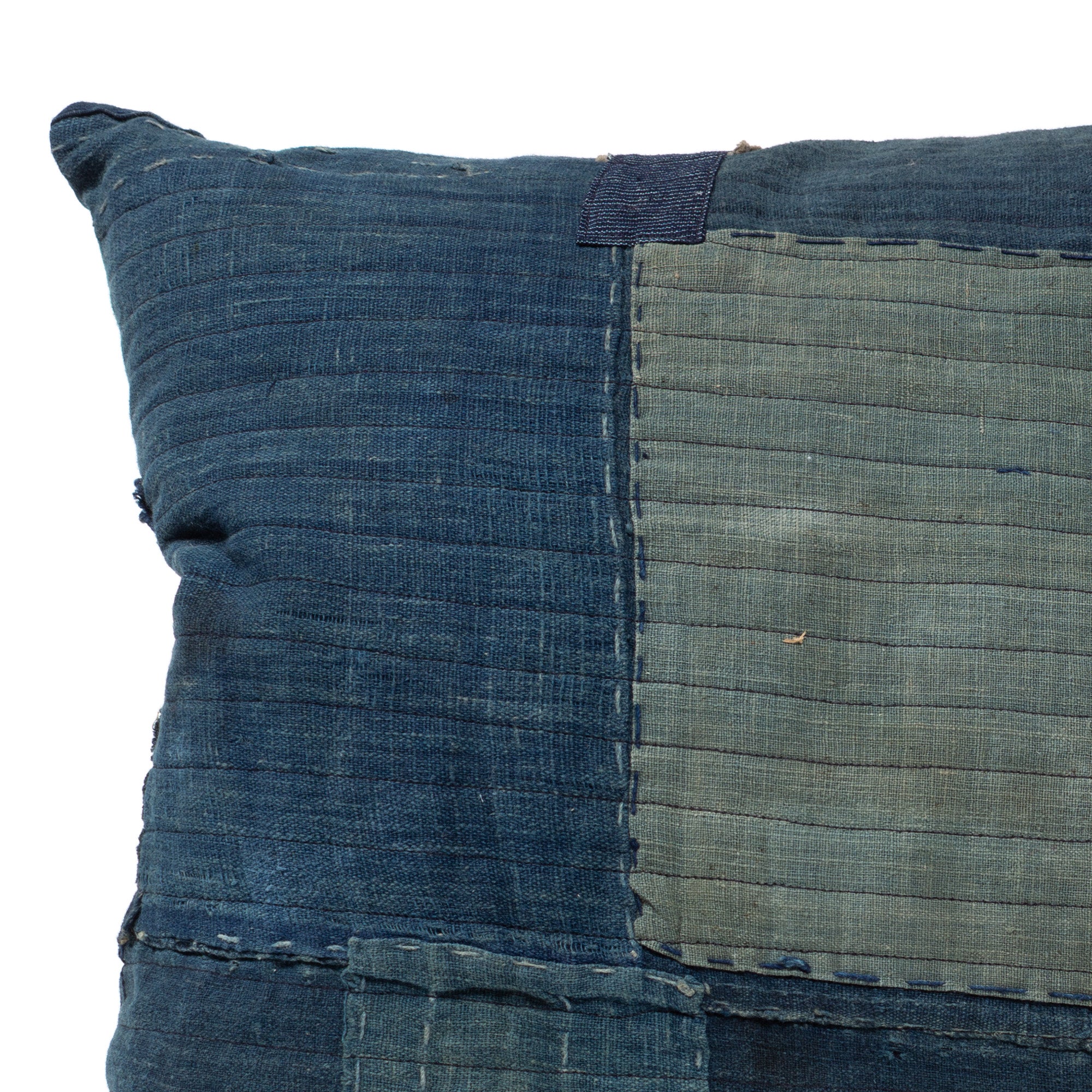 Vintage Japanese Indigo Cotton Patchwork Pillow