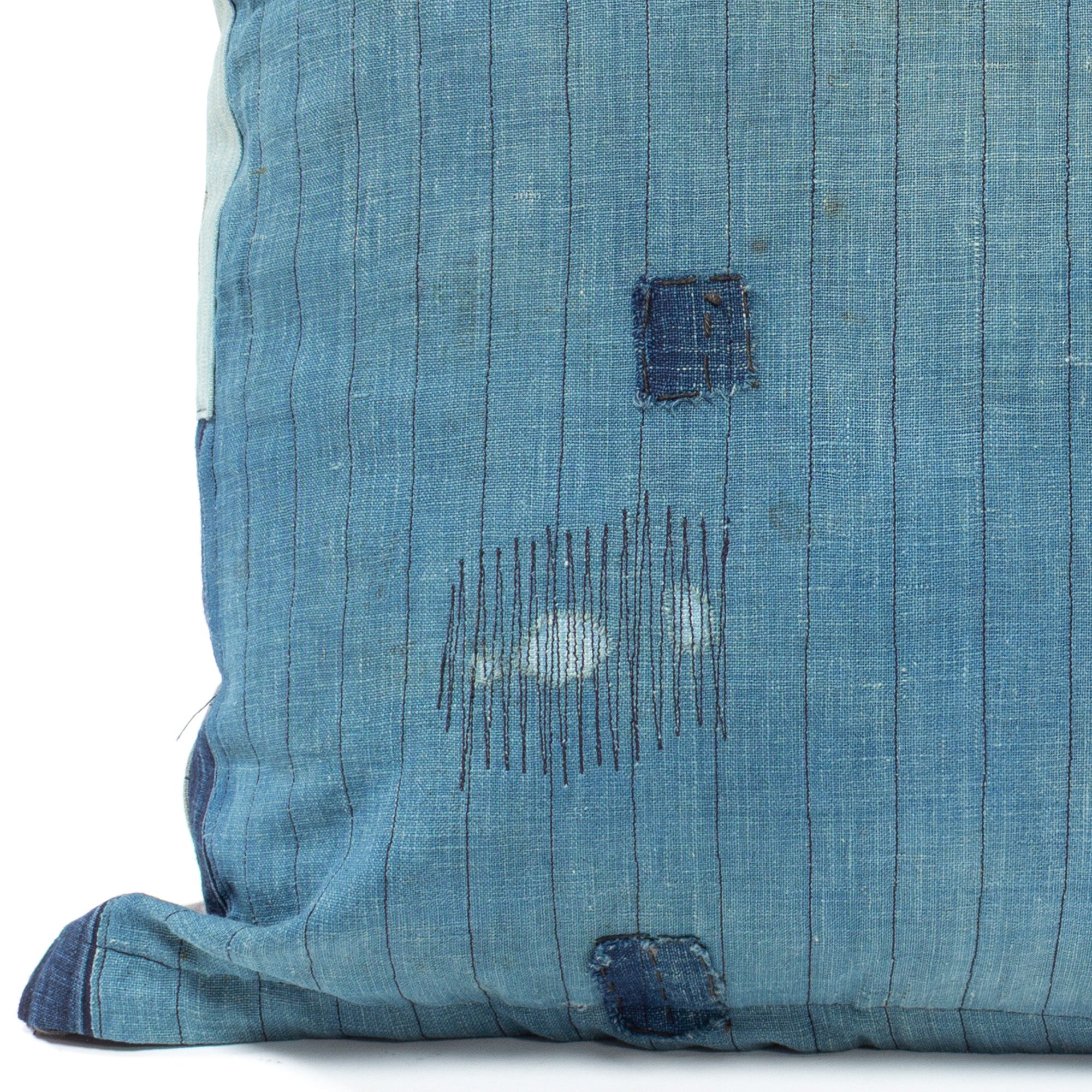 Vintage Japanese Indigo Cotton Patchwork Pillow