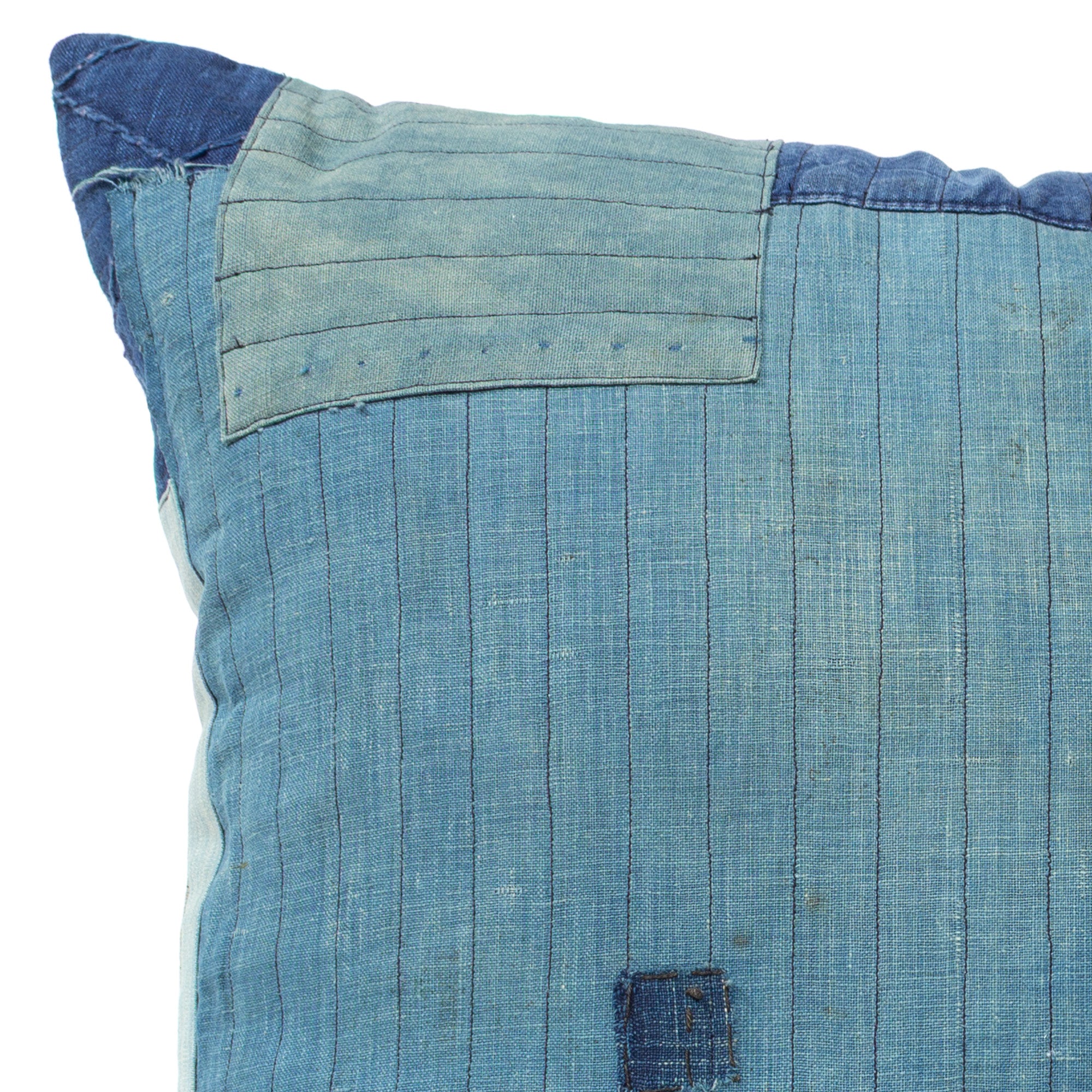 Vintage Japanese Indigo Cotton Patchwork Pillow