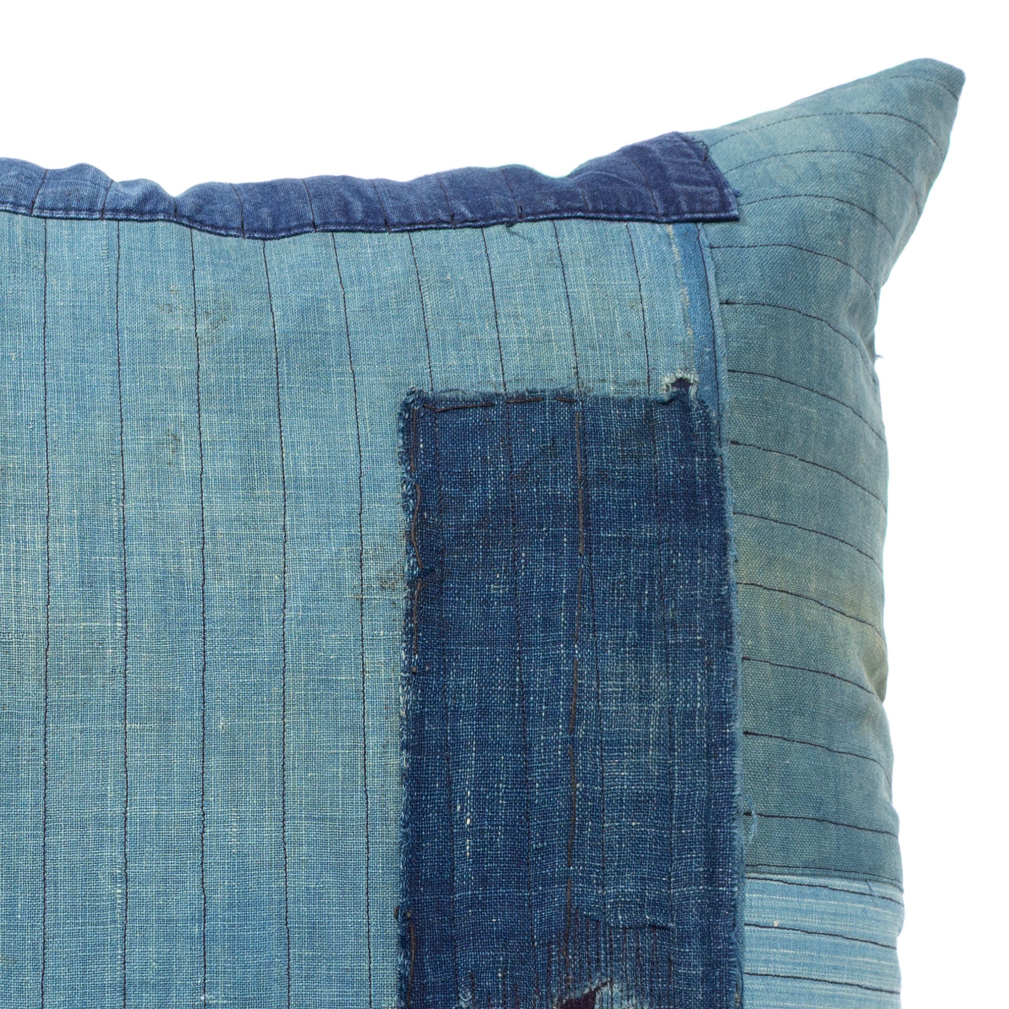 Vintage Japanese Indigo Cotton Patchwork Pillow