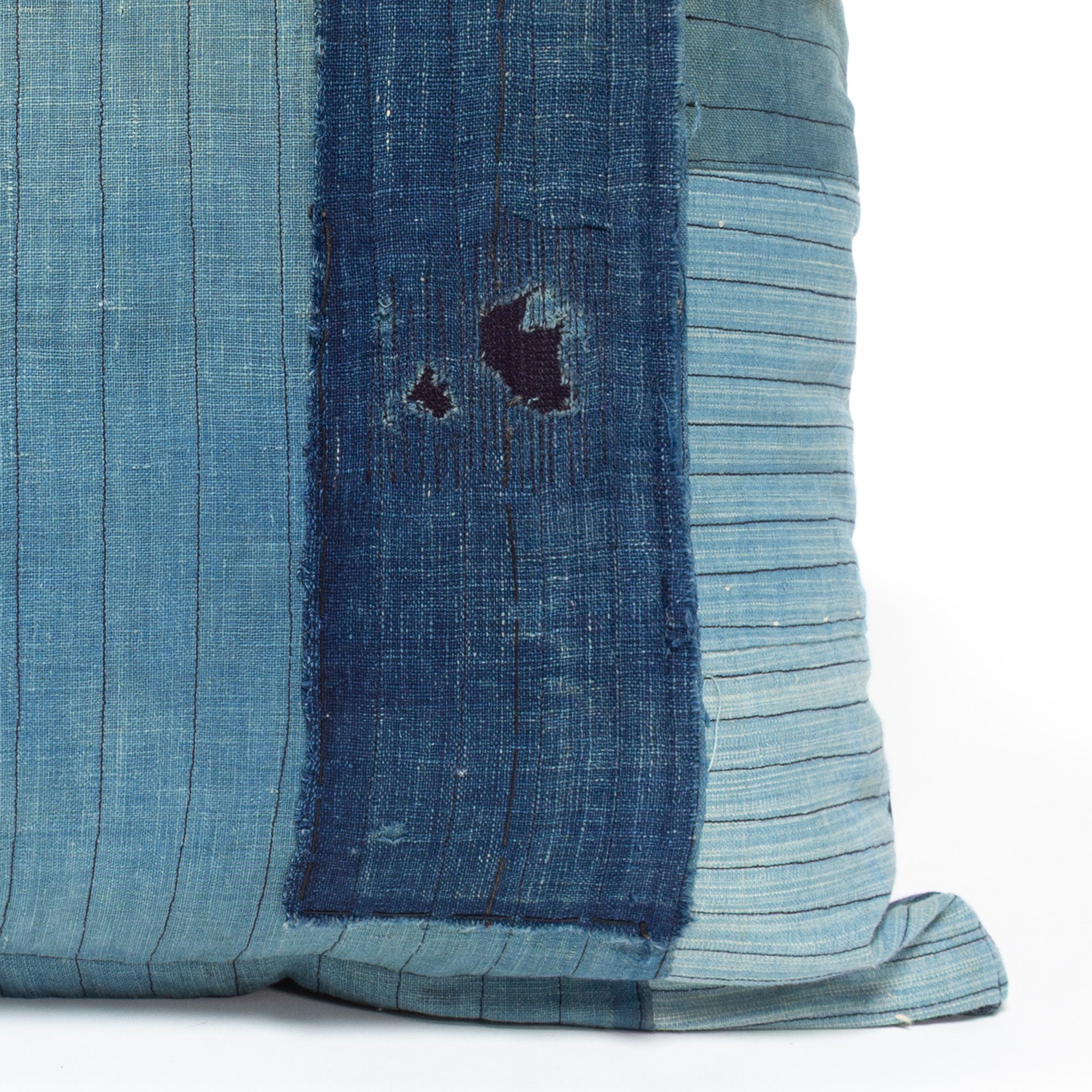 Vintage Japanese Indigo Cotton Patchwork Pillow