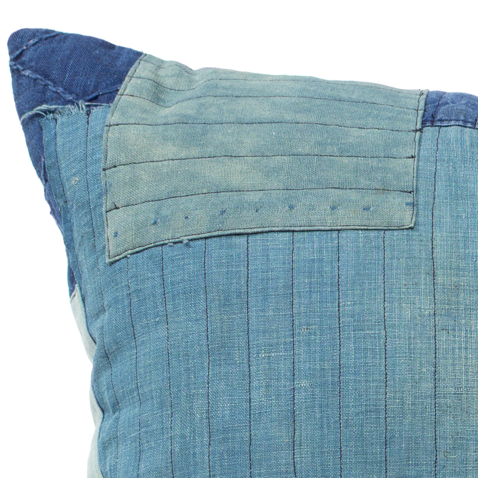 Vintage Japanese Indigo Cotton Patchwork Pillow
