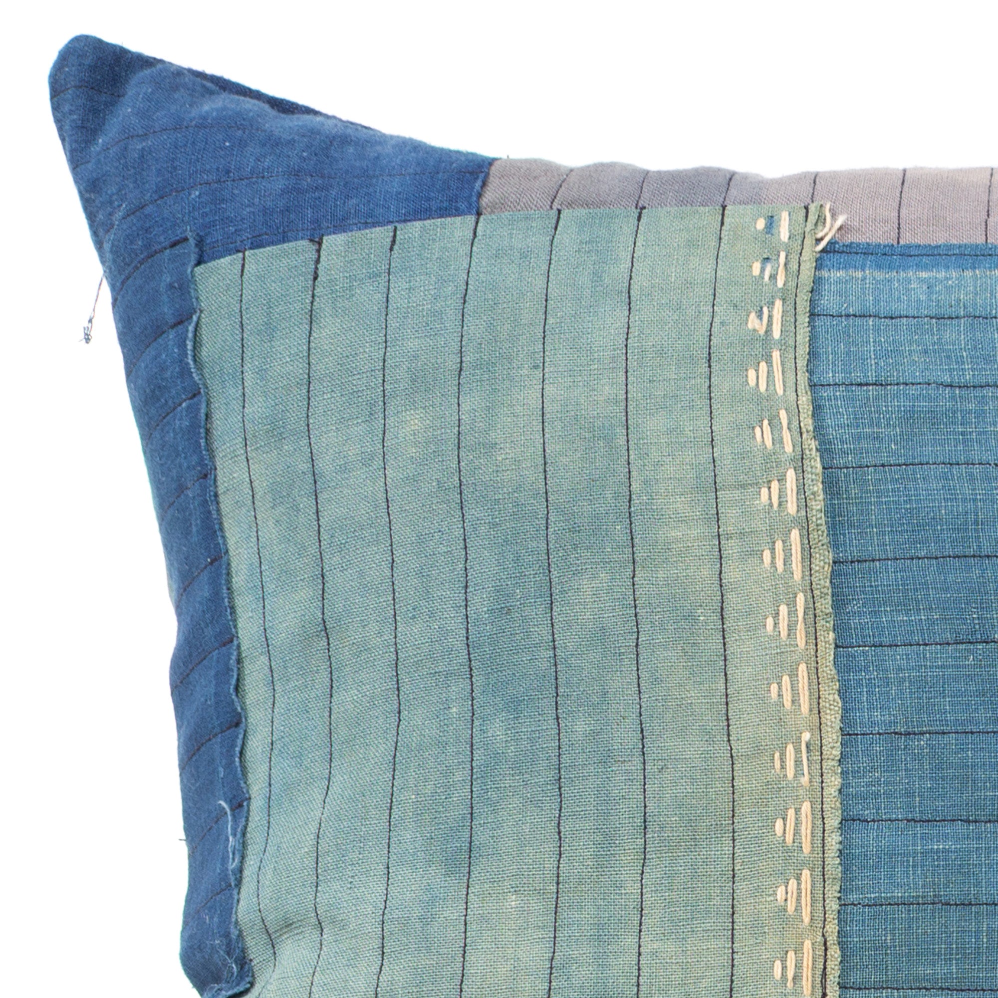 Vintage Japanese Indigo Cotton Patchwork Pillow