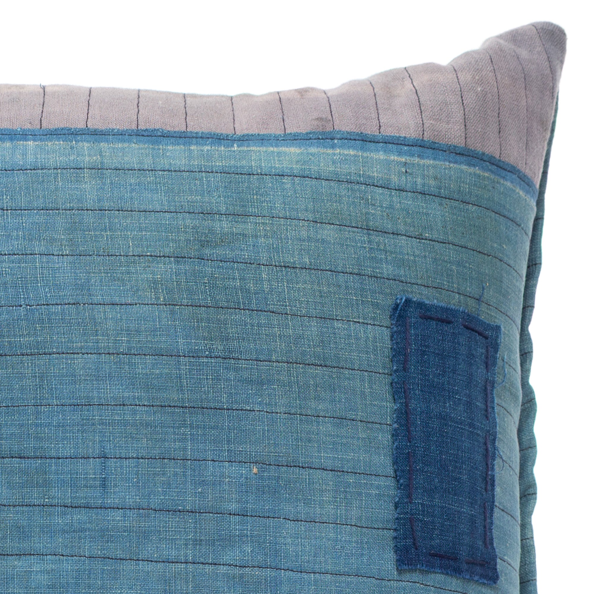 Vintage Japanese Indigo Cotton Patchwork Pillow