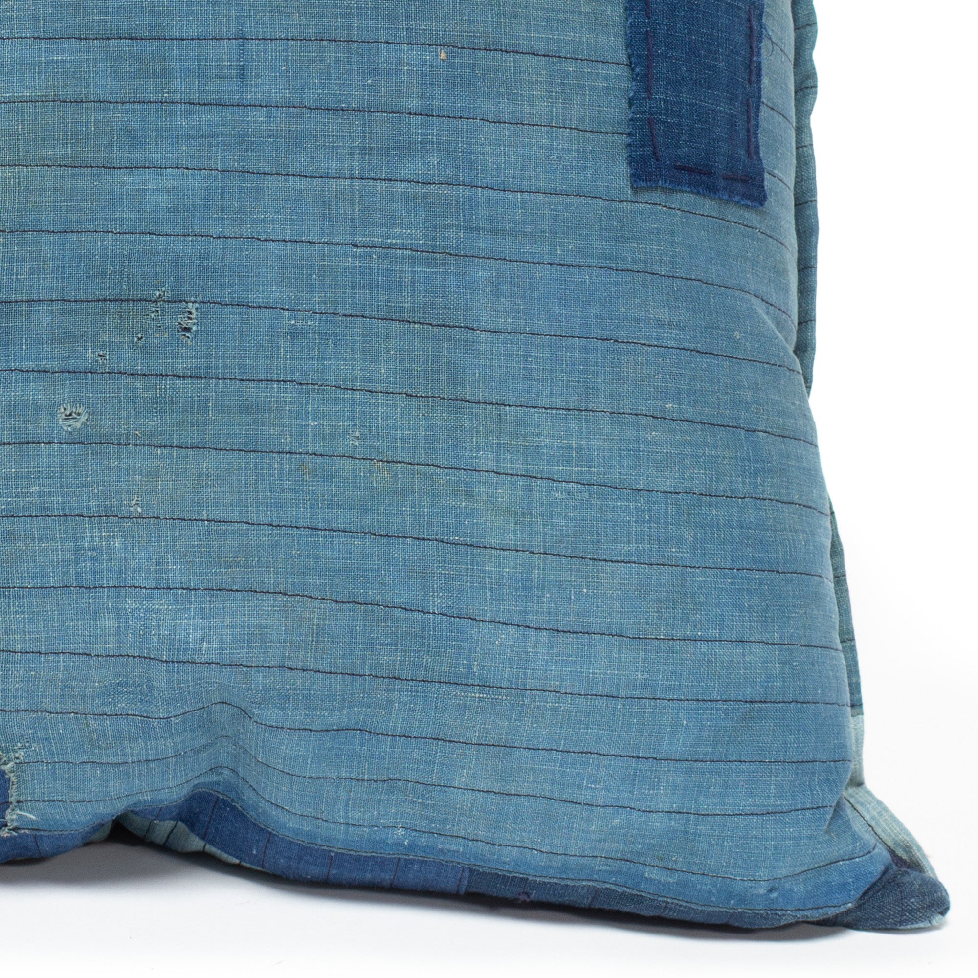Vintage Japanese Indigo Cotton Patchwork Pillow