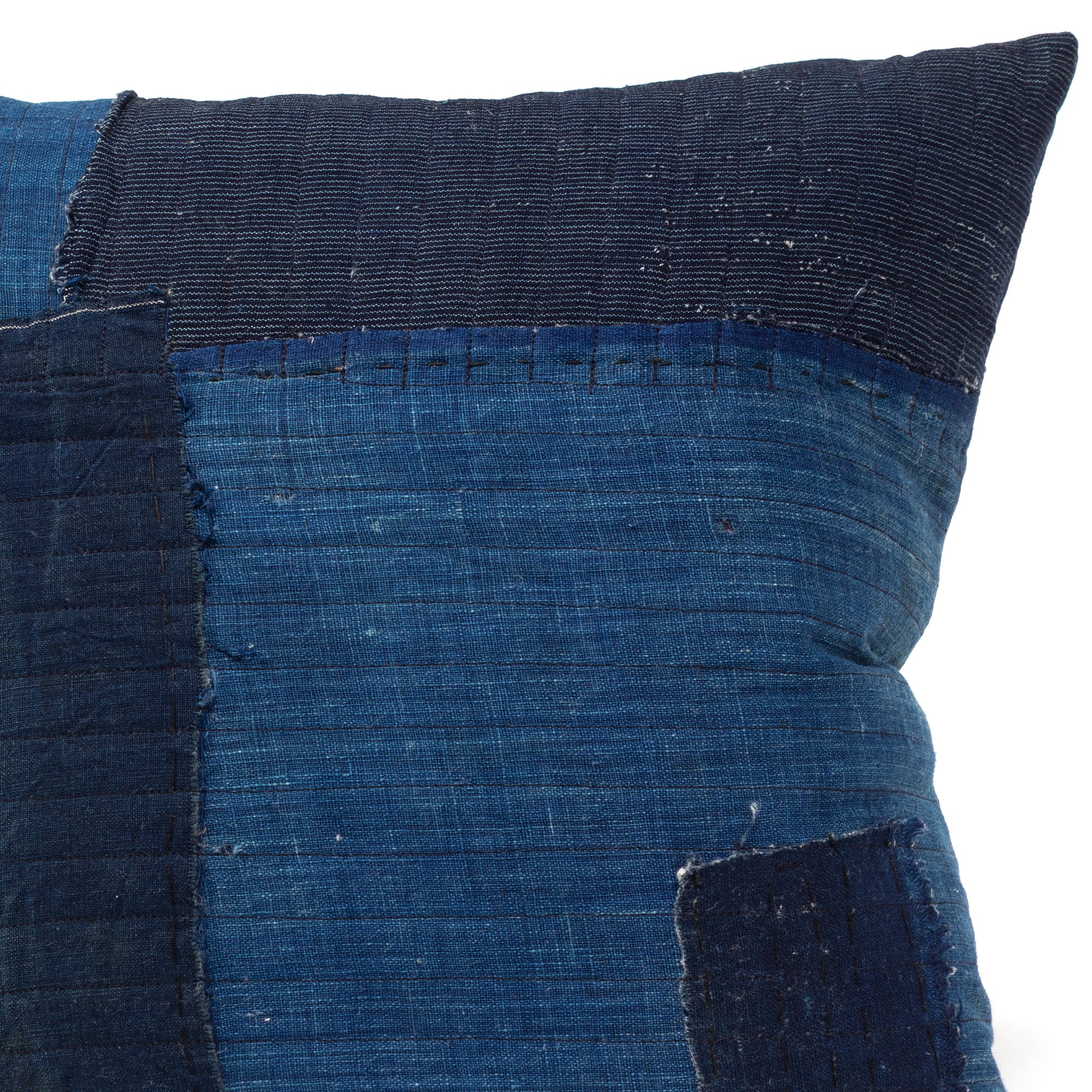 Vintage Japanese Indigo Cotton Patchwork Pillow