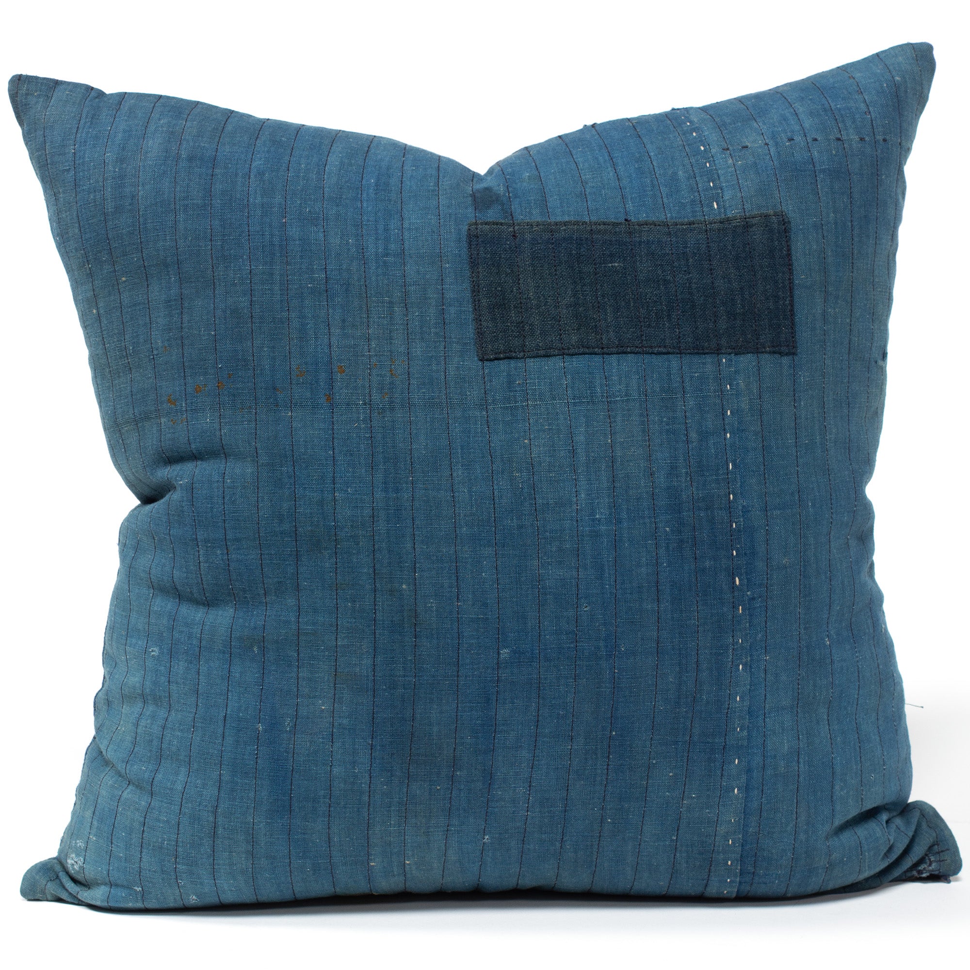 Vintage Japanese Indigo Cotton Patchwork Pillow