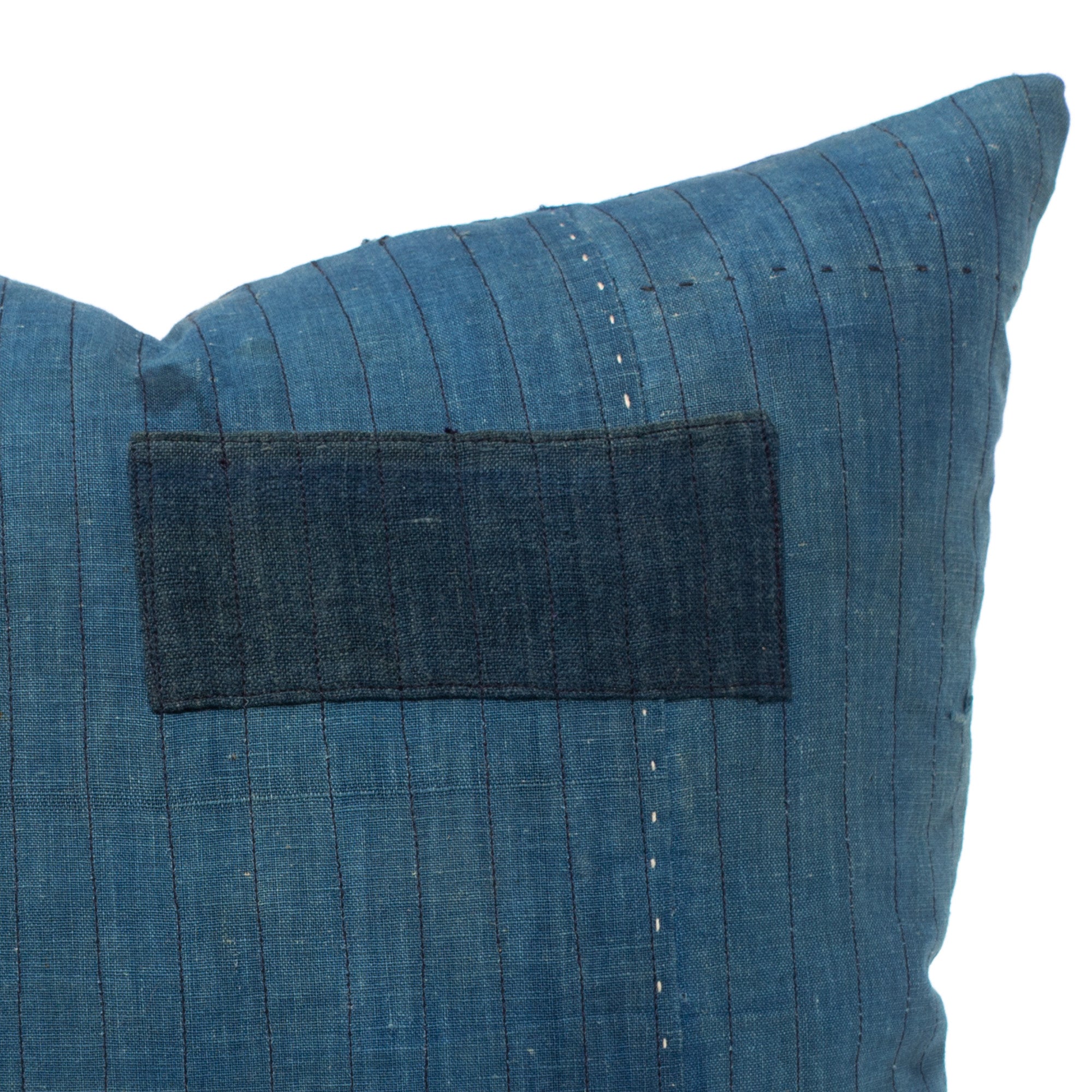 Vintage Japanese Indigo Cotton Patchwork Pillow