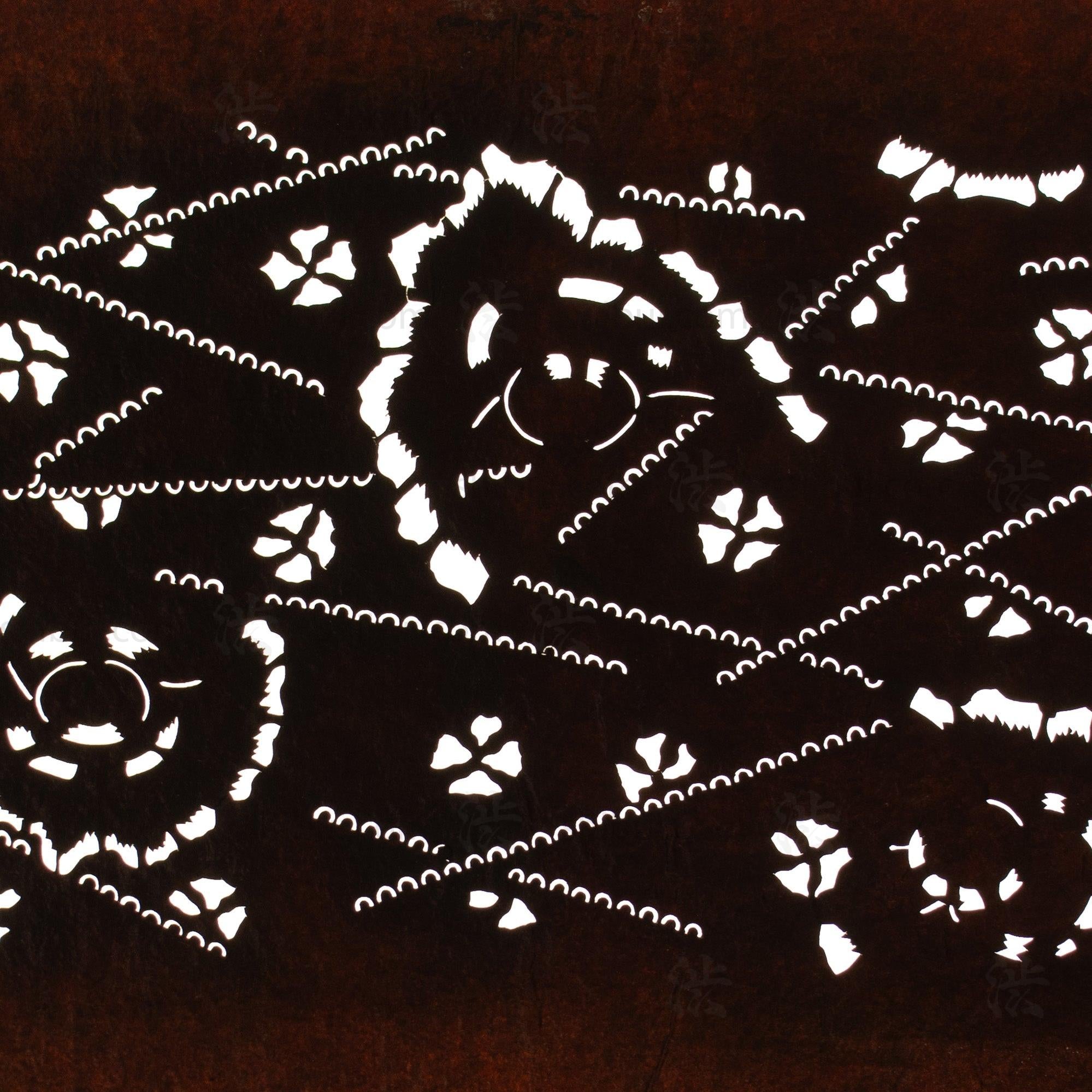 Meiji Sparrow Katagami | Japanese Lacquered Paper Stencil