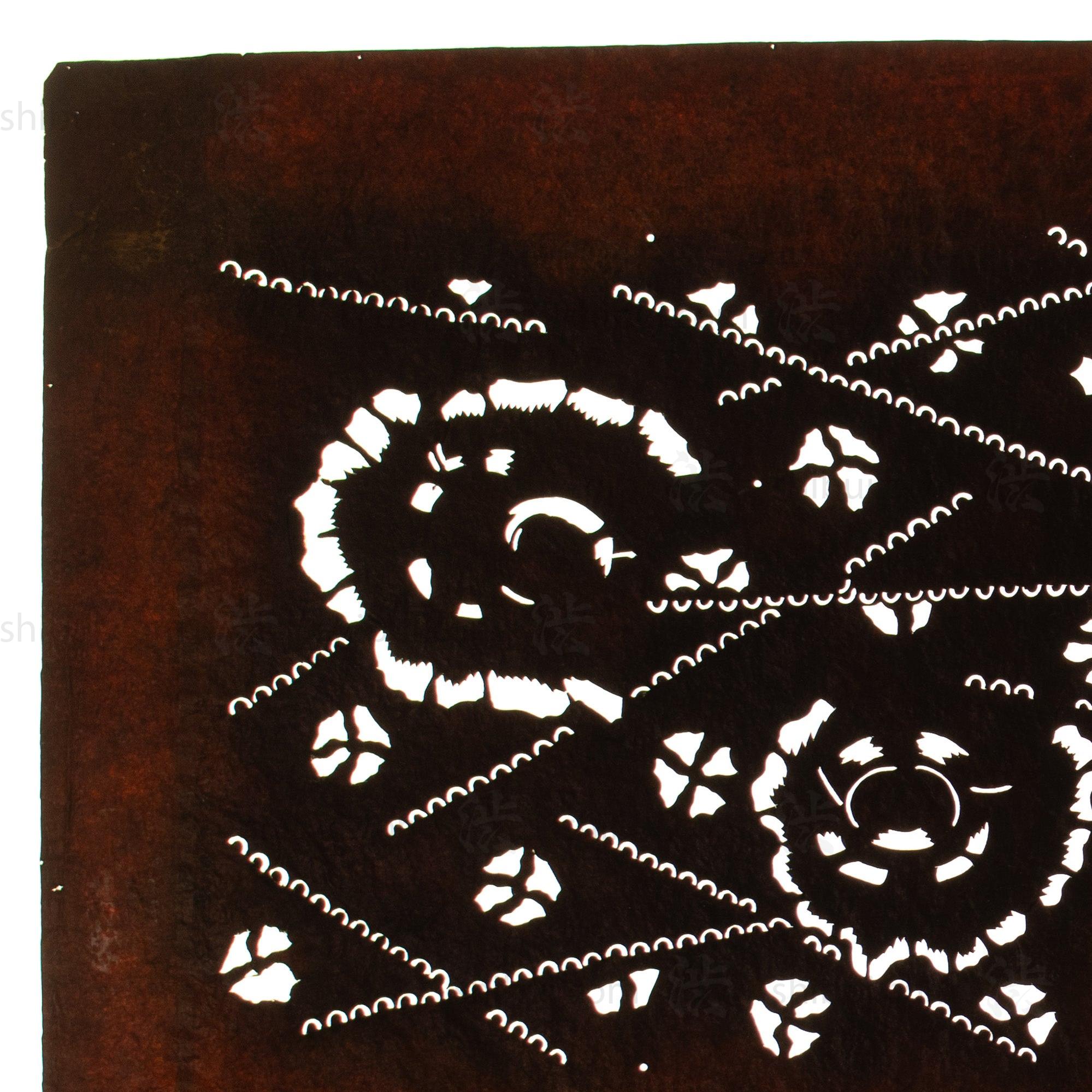 Meiji Sparrow Katagami | Japanese Lacquered Paper Stencil