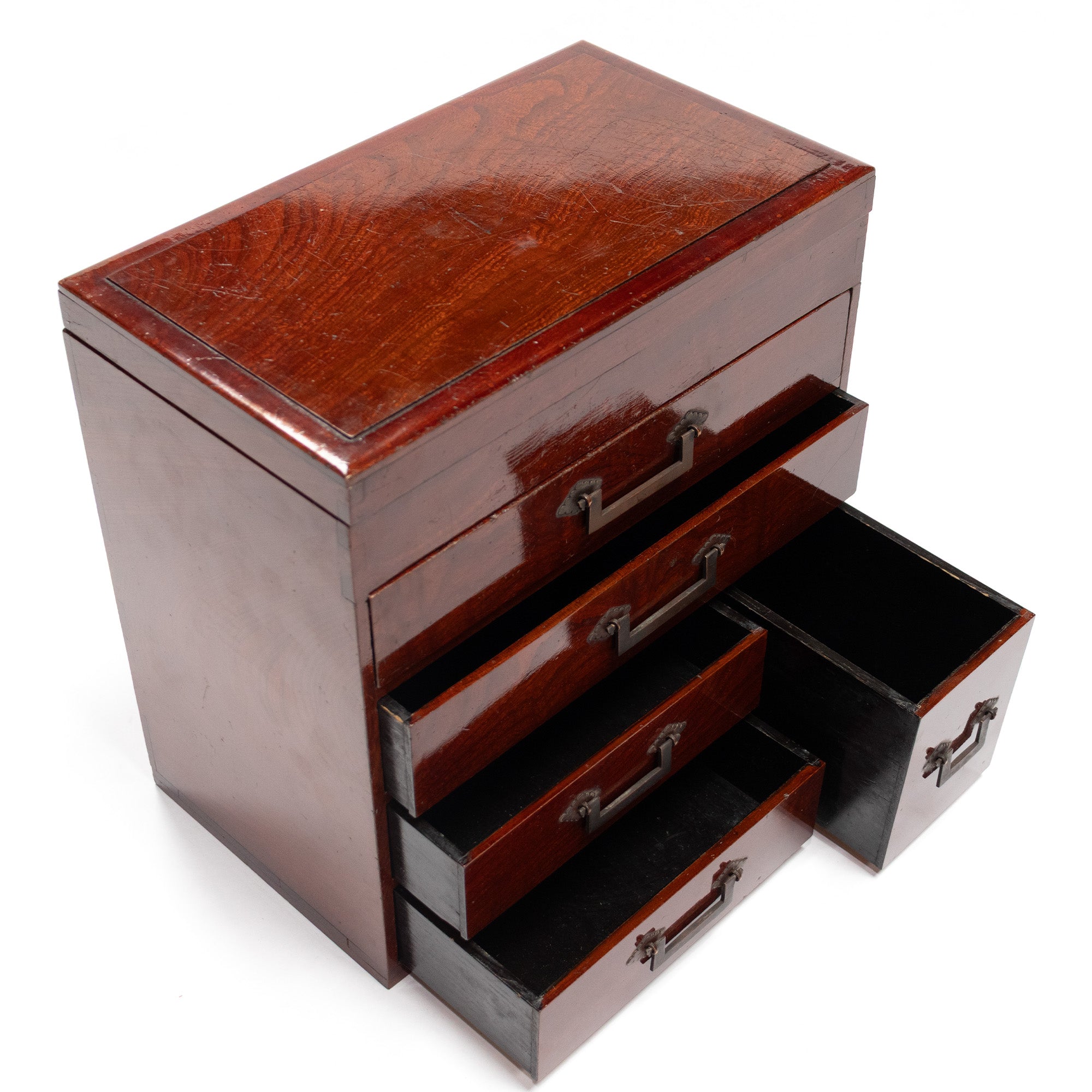 Kyodai Japanese Antique Furniture Vanity Dresser Mirror Chest