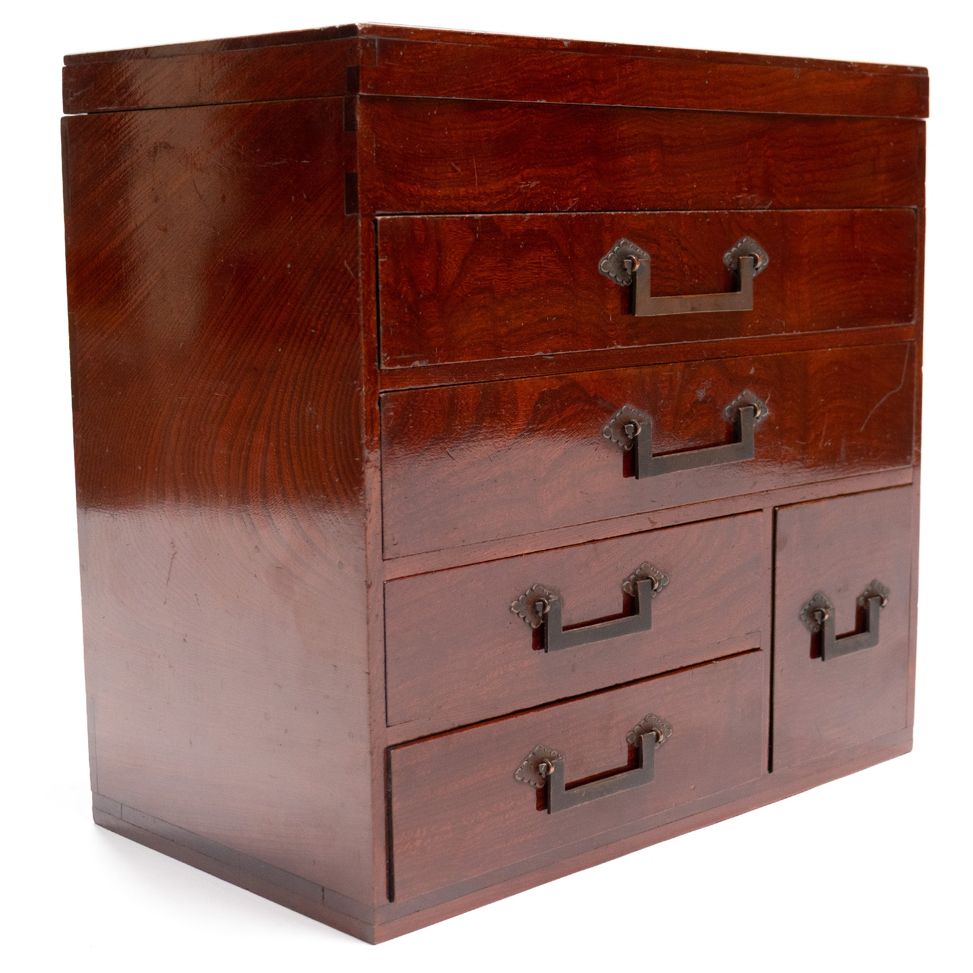 Kyodai Japanese Antique Furniture Vanity Dresser Mirror Chest
