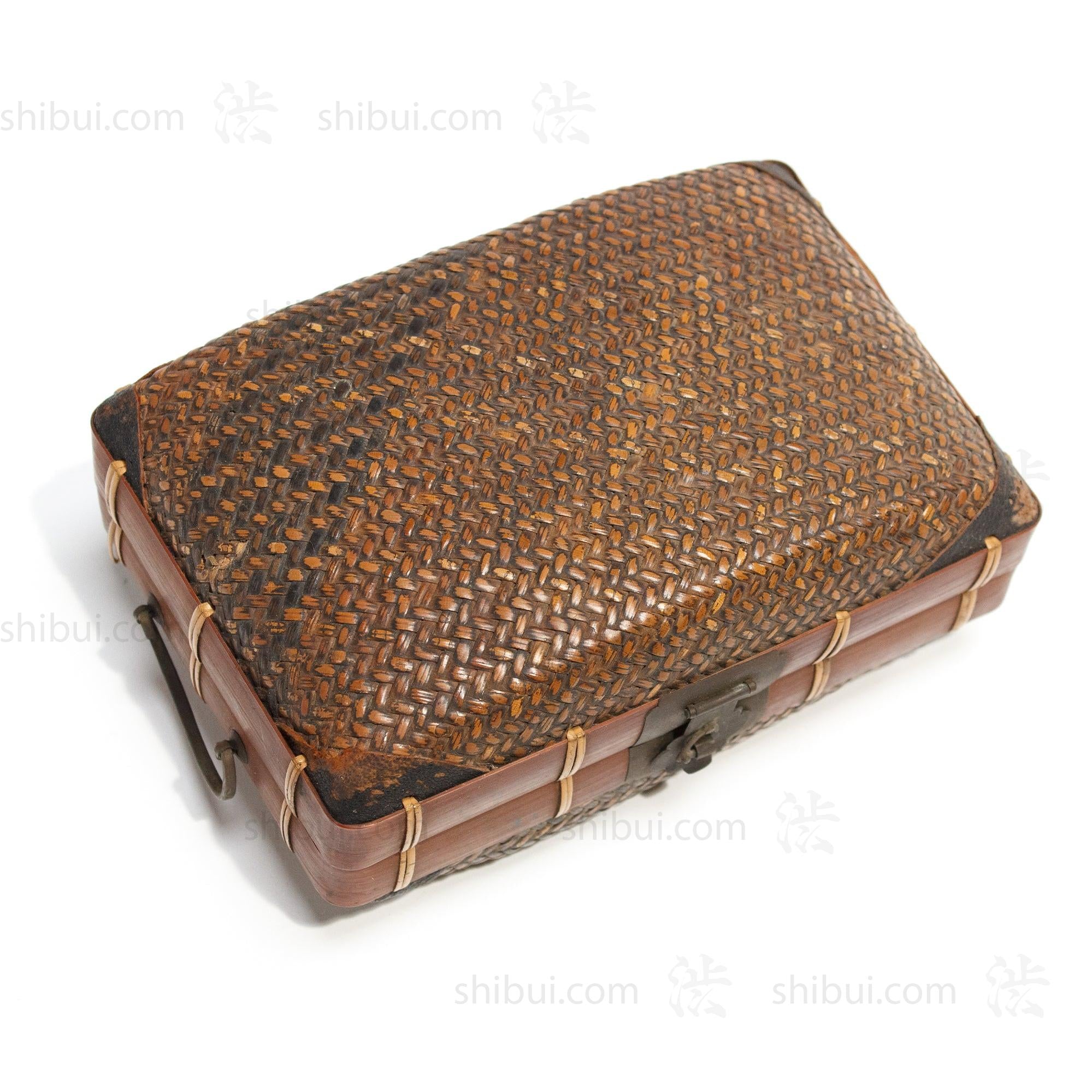 Japanese Antique Bamboo Woven Bento Basket