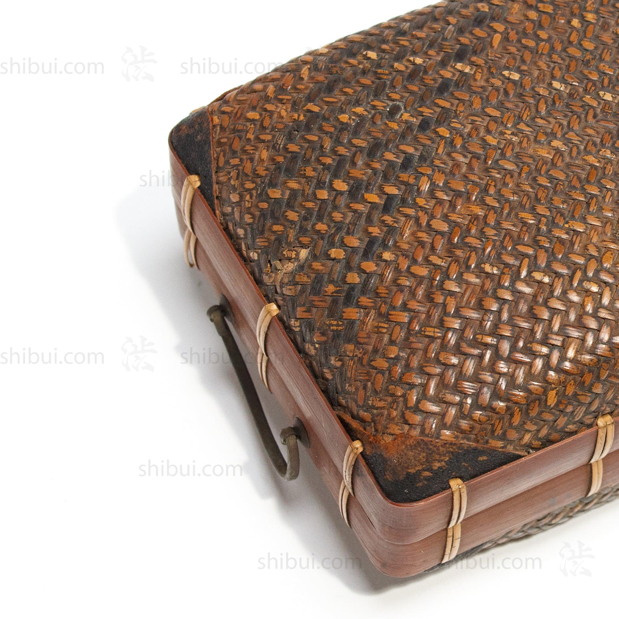 Japanese Antique Bamboo Woven Bento Basket