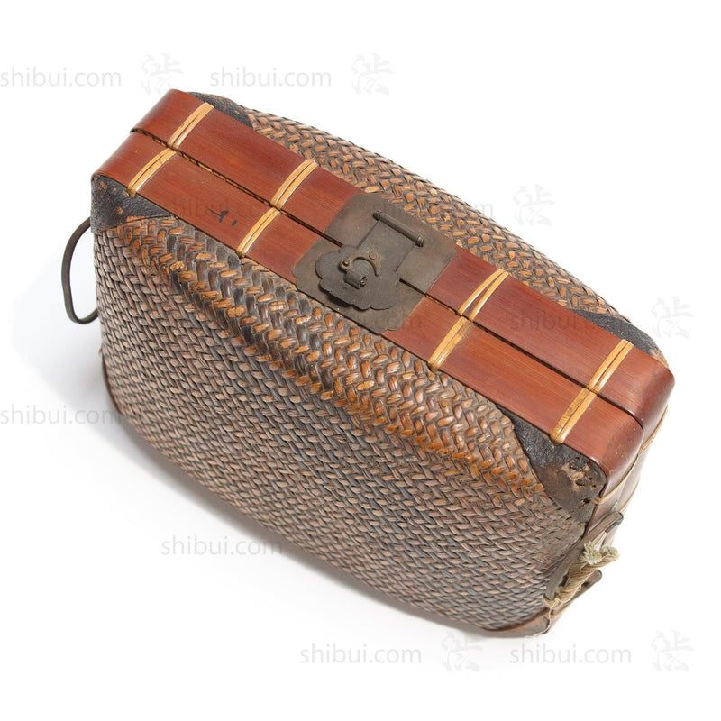 Japanese Antique Bamboo Woven Bento Basket