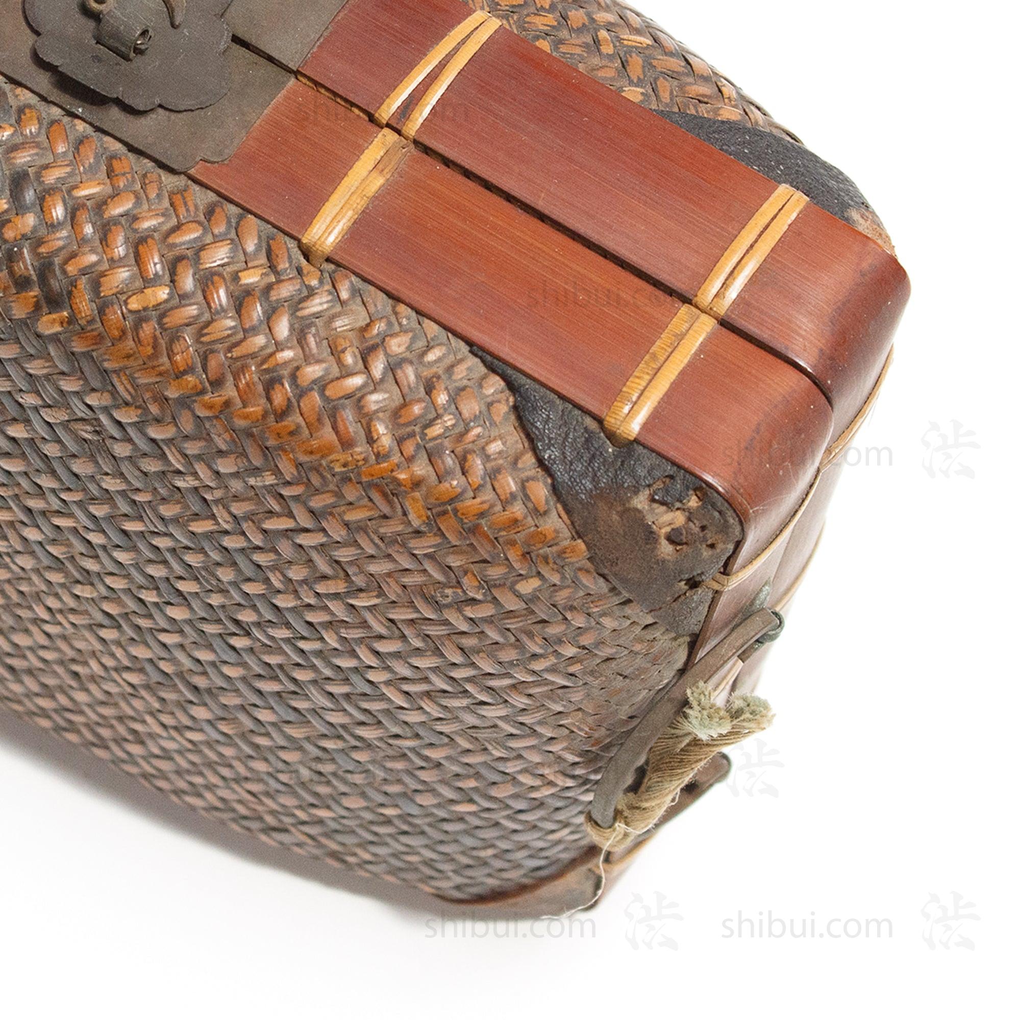 Japanese Antique Bamboo Woven Bento Basket