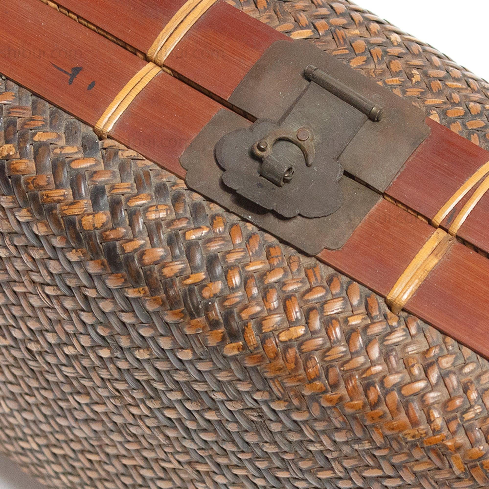 Japanese Antique Bamboo Woven Bento Basket