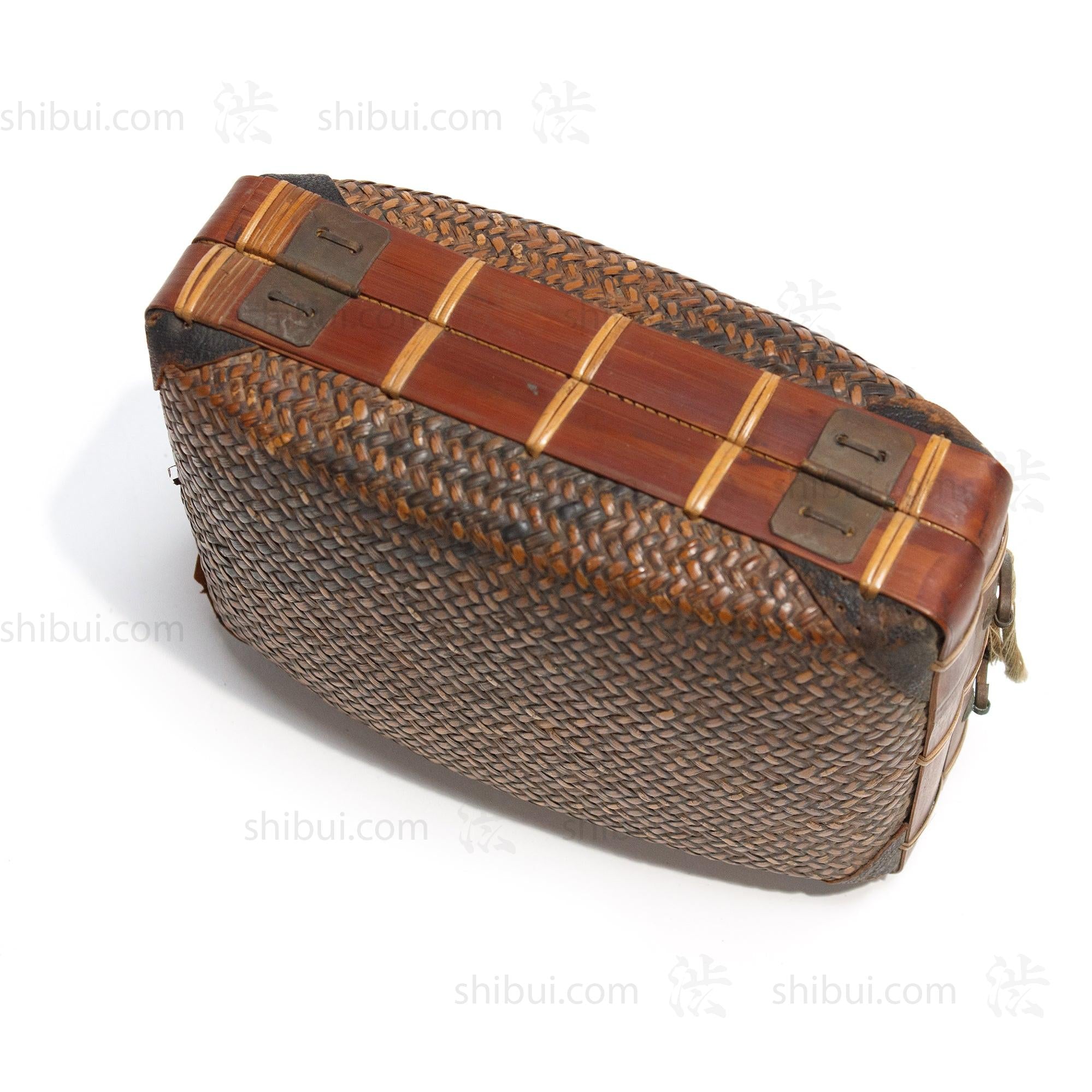 Japanese Antique Bamboo Woven Bento Basket