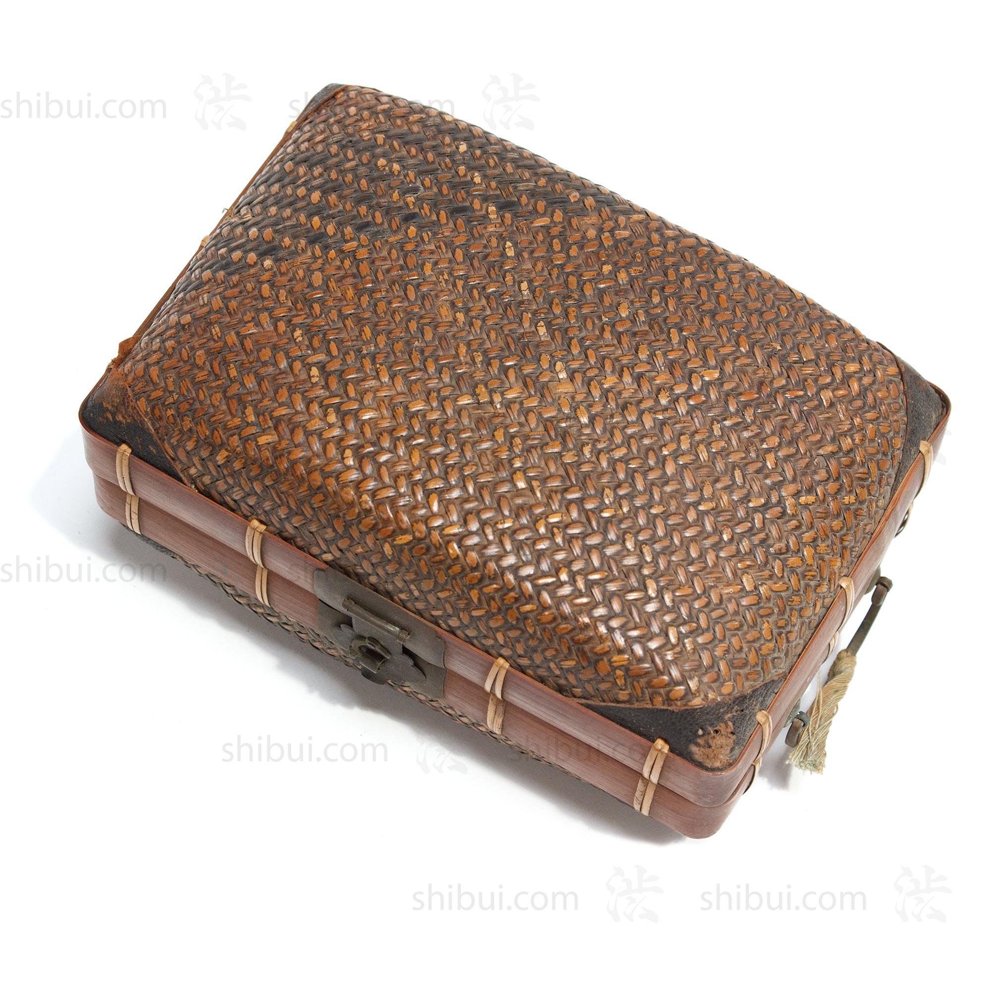Japanese Antique Bamboo Woven Bento Basket