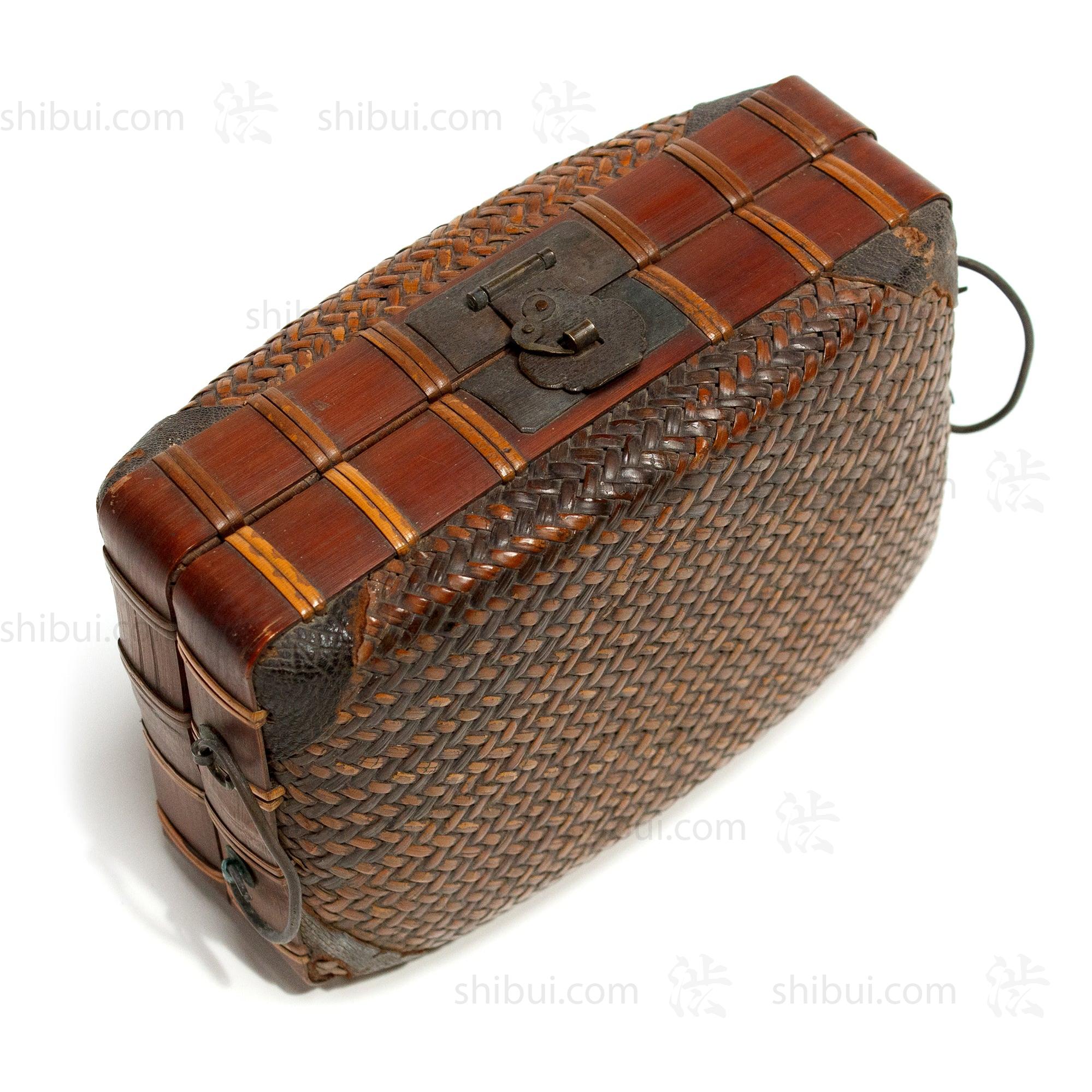 Japanese Antique Bamboo Woven Bento Basket