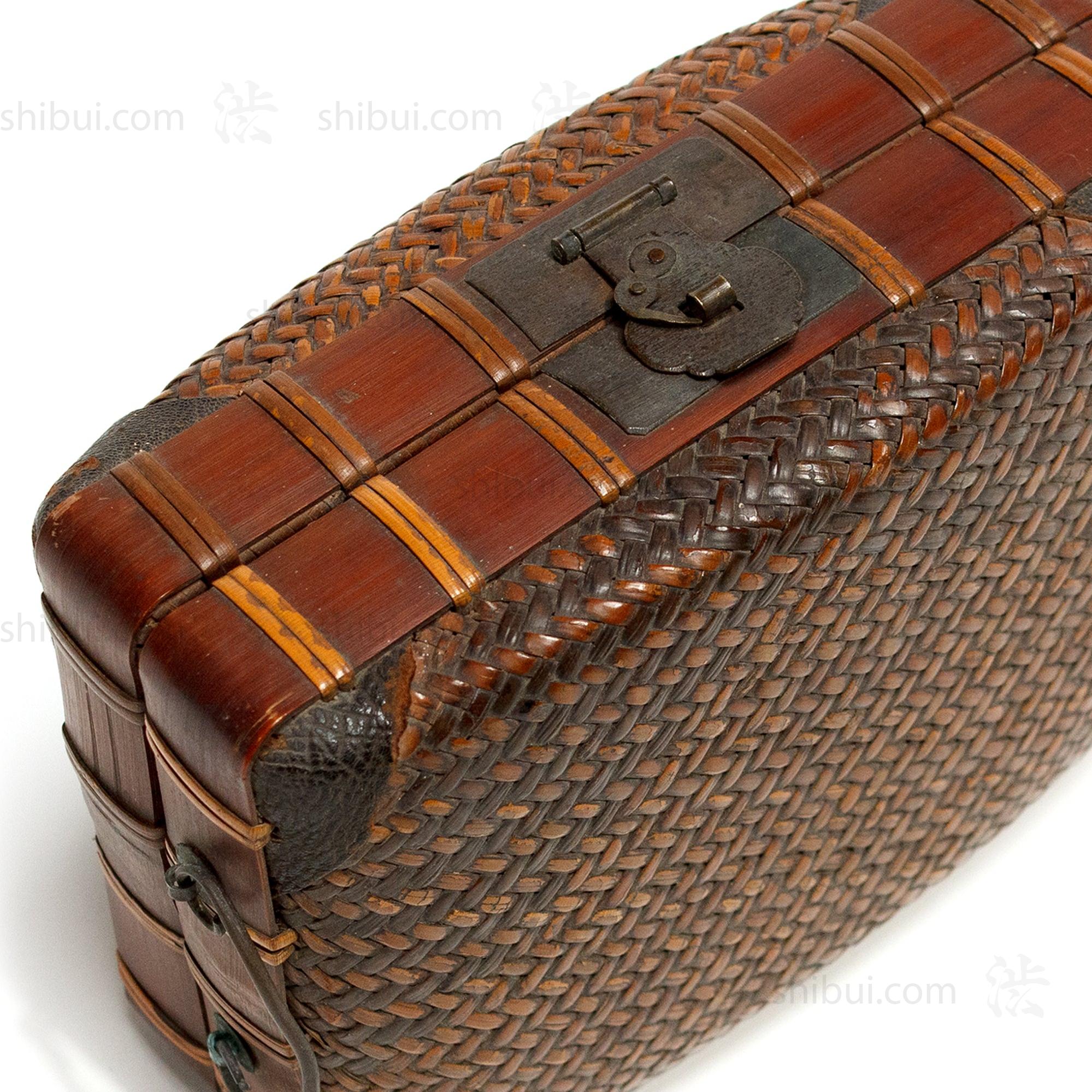 Japanese Antique Bamboo Woven Bento Basket