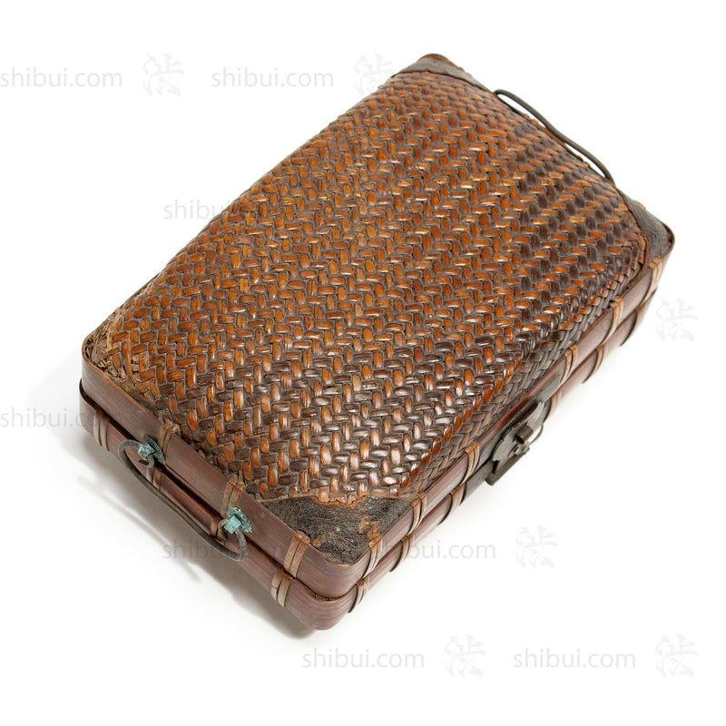 Japanese Antique Bamboo Woven Bento Basket