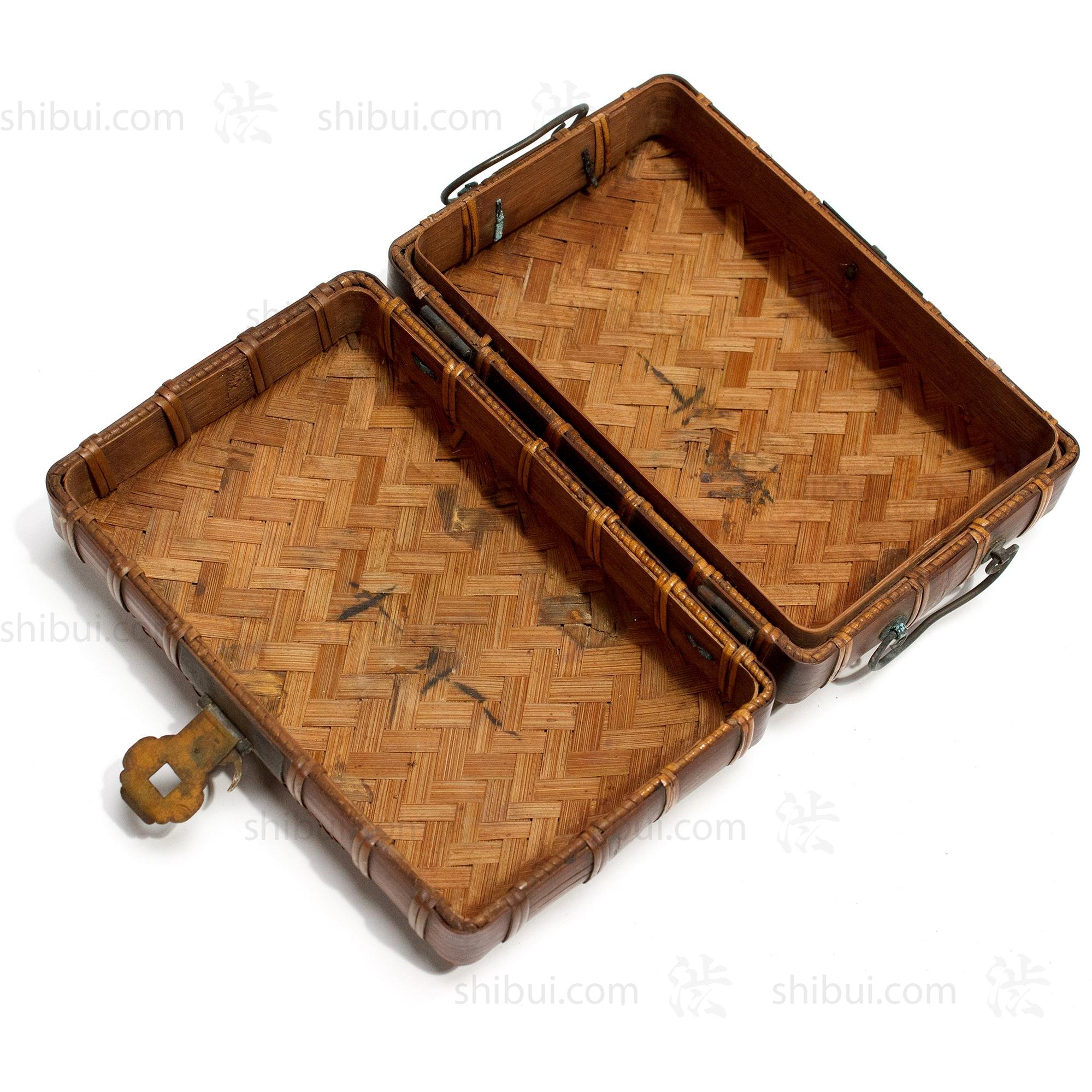 Japanese Antique Bamboo Woven Bento Basket