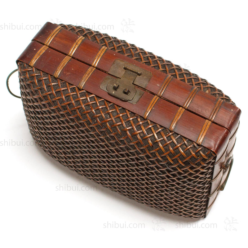 Japanese Antique Bamboo Woven Bento Basket