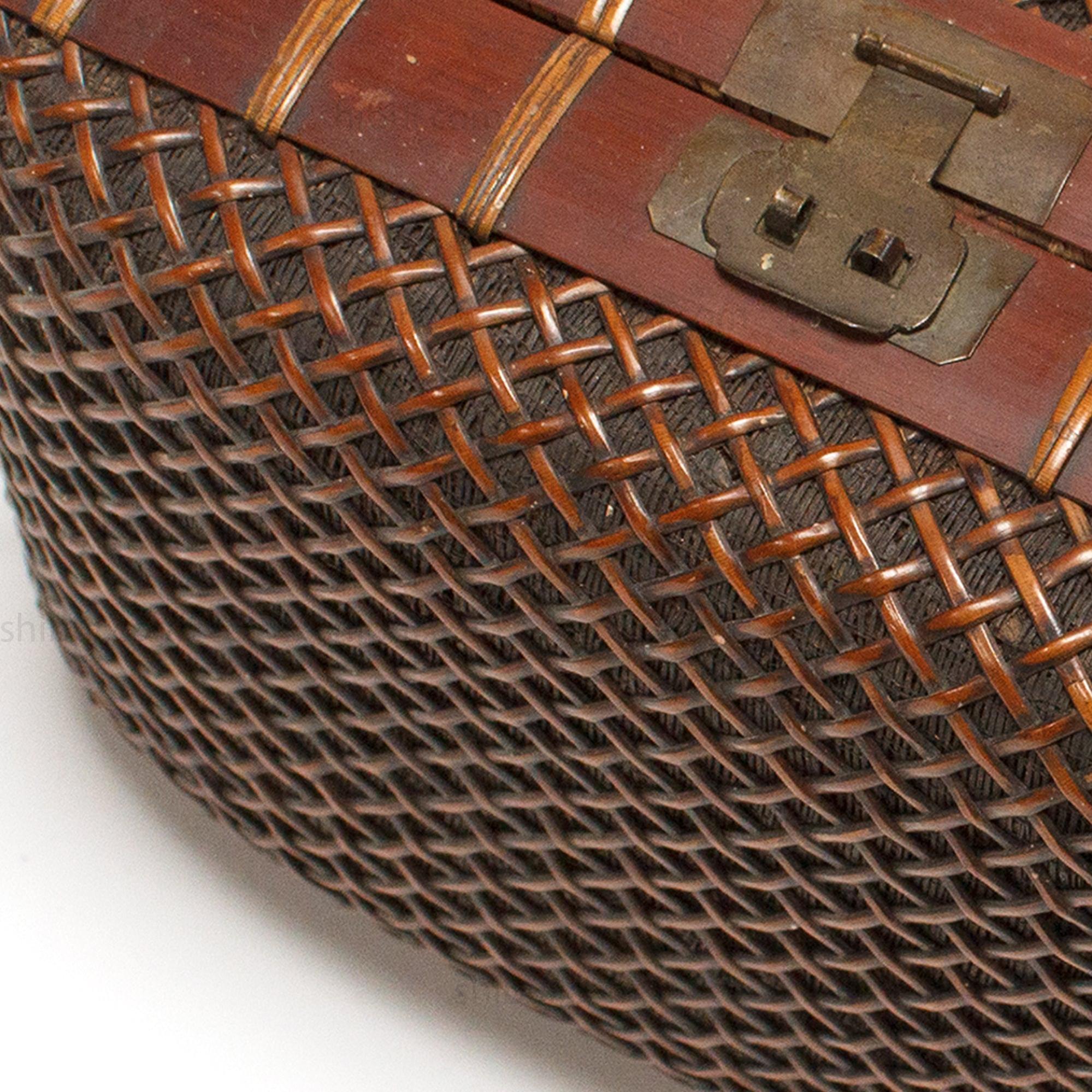 Japanese Antique Bamboo Woven Bento Basket
