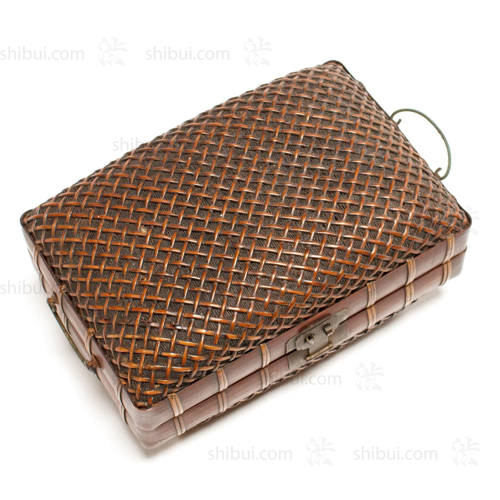 Japanese Antique Bamboo Woven Bento Basket
