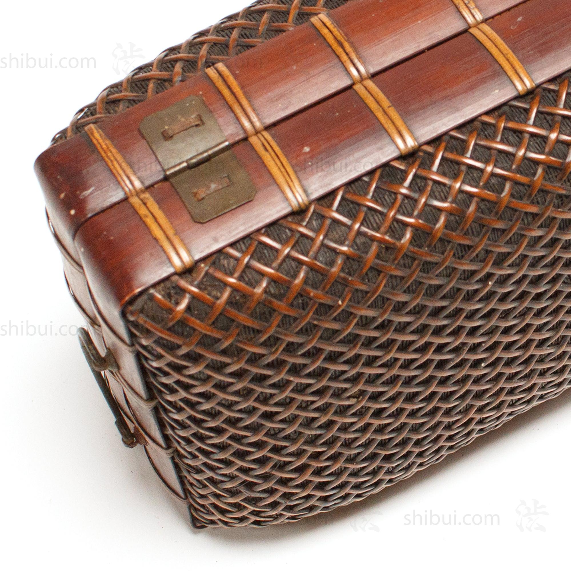 Japanese Antique Bamboo Woven Bento Basket
