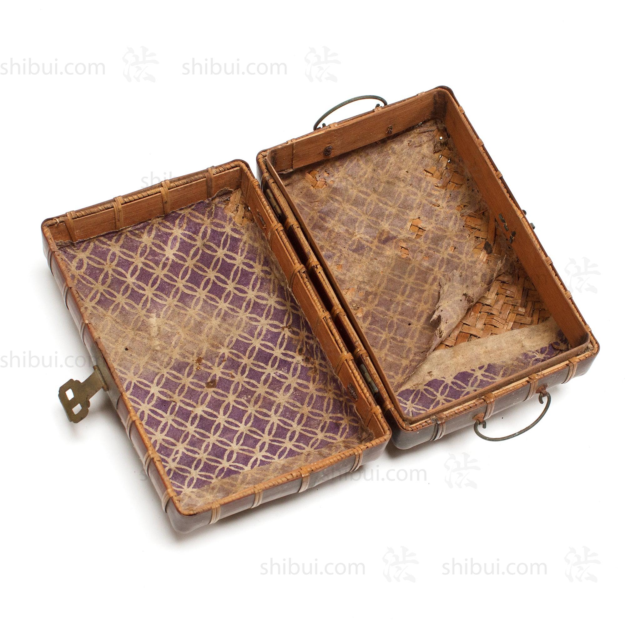 Japanese Antique Bamboo Woven Bento Basket